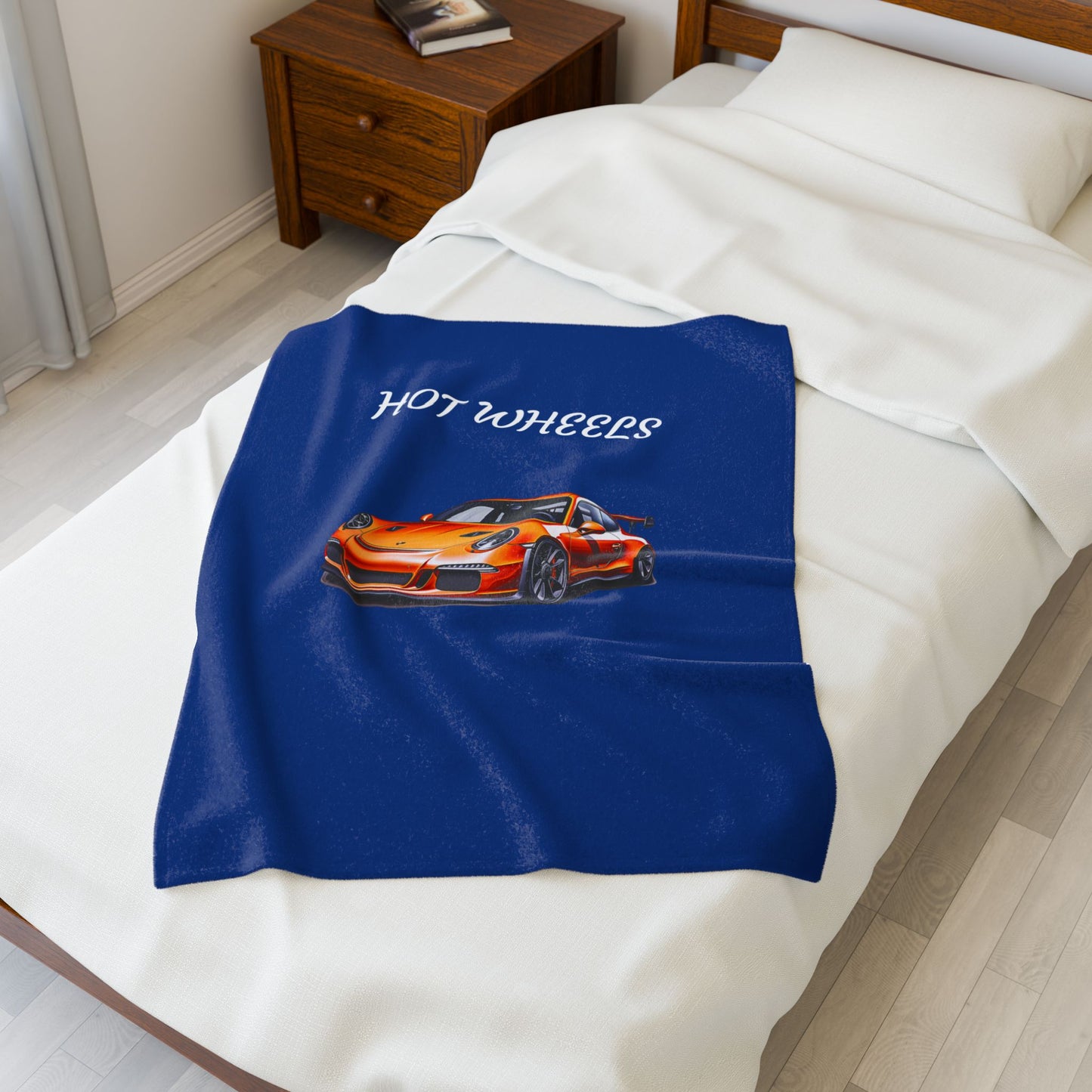 Princess Grace Hot Wheels Velveteen Plush Blanket Cozy Car themed Throw for Car Lovers