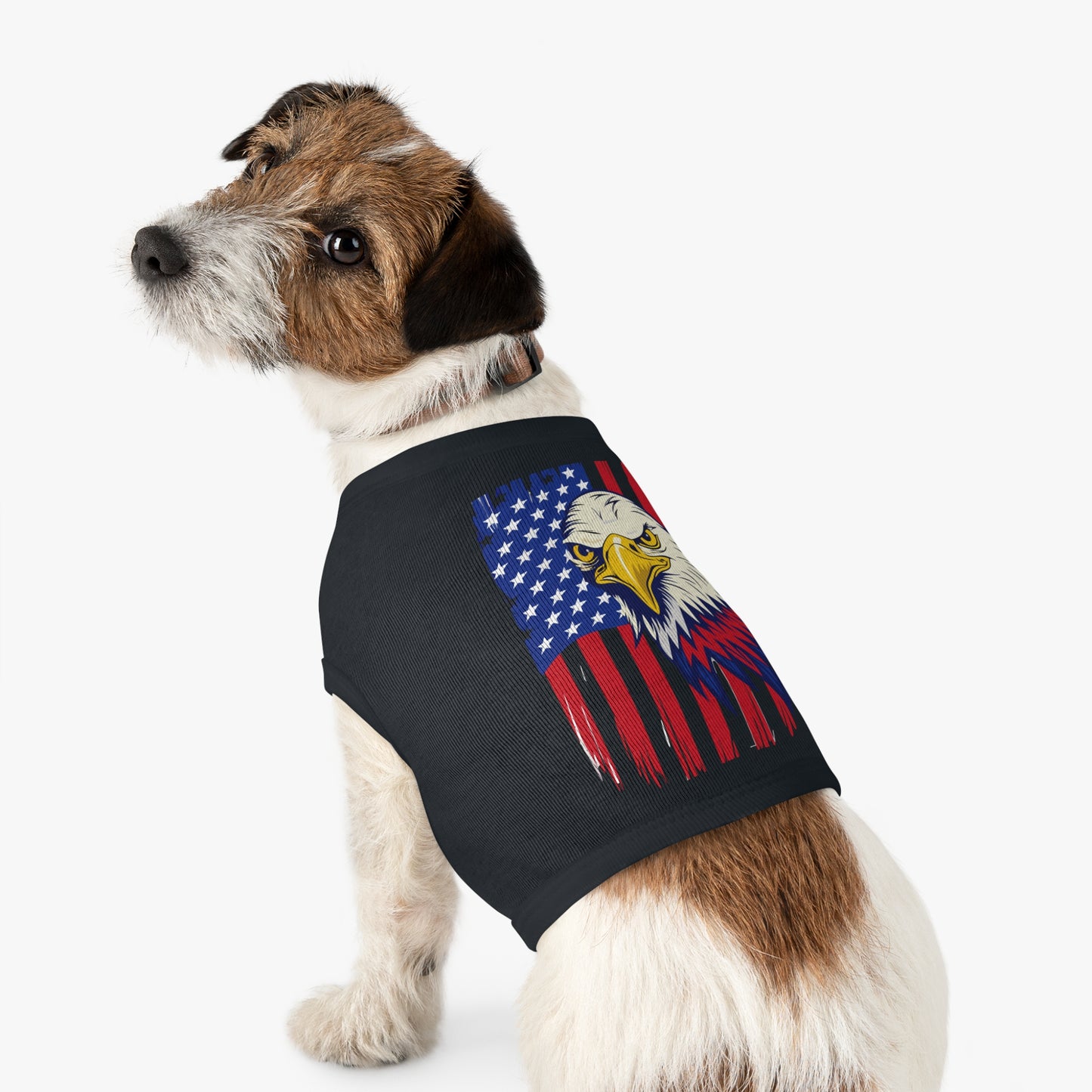 Princess Grace Patriotic Pet Tank Top Eagle American Flag Design for Dogs