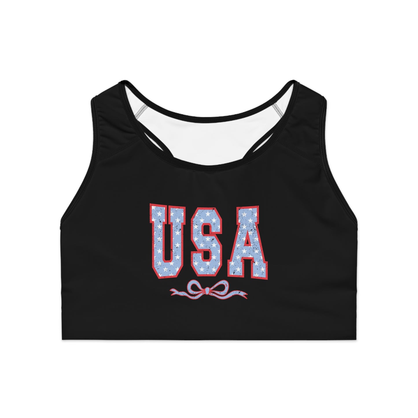 Princess Grace Patriotic USA Sports Bra for Fitness and Active Wear