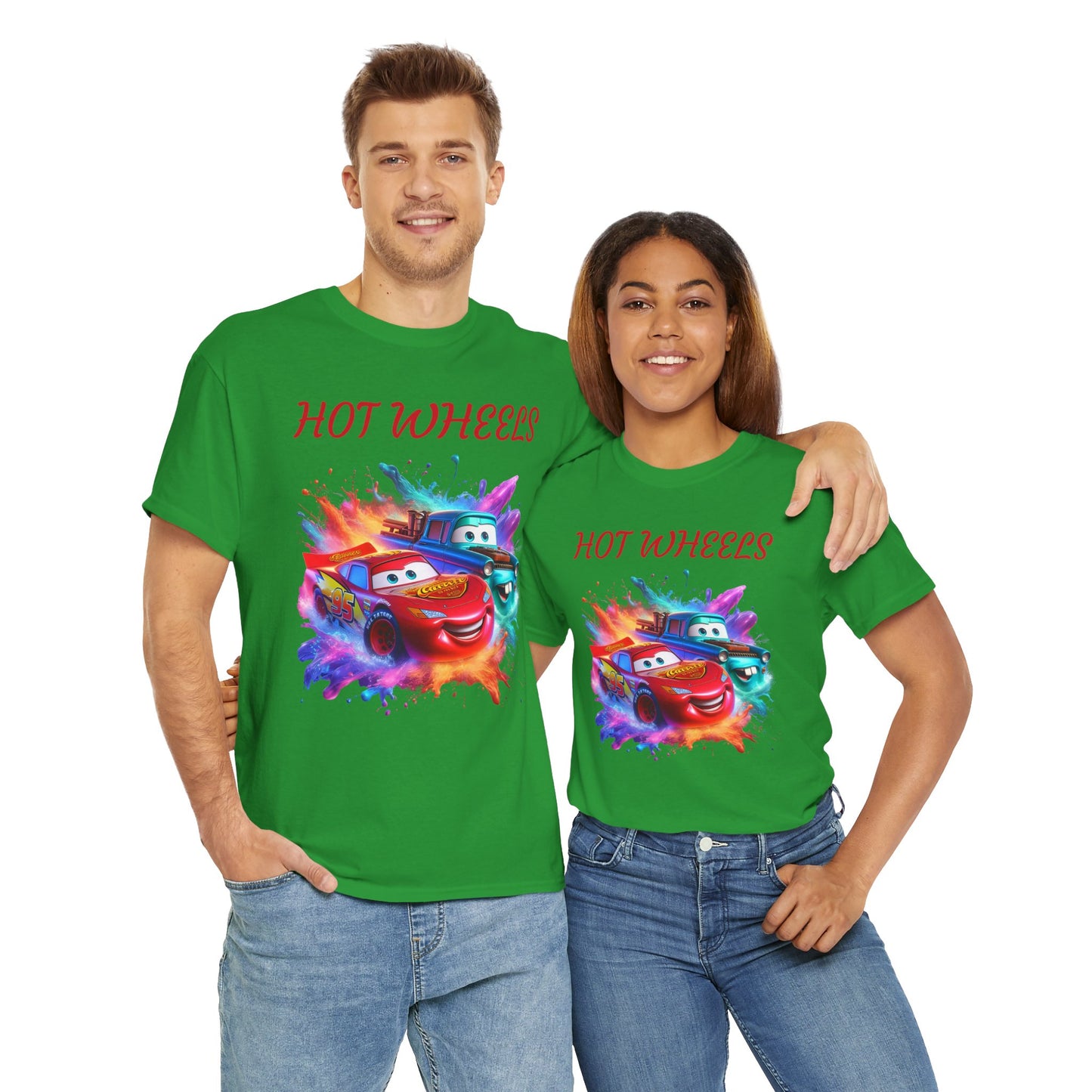 Princess Grace Hot Wheels Cotton Tee Fun and Colorful Graphic T-Shirt for Car Lovers