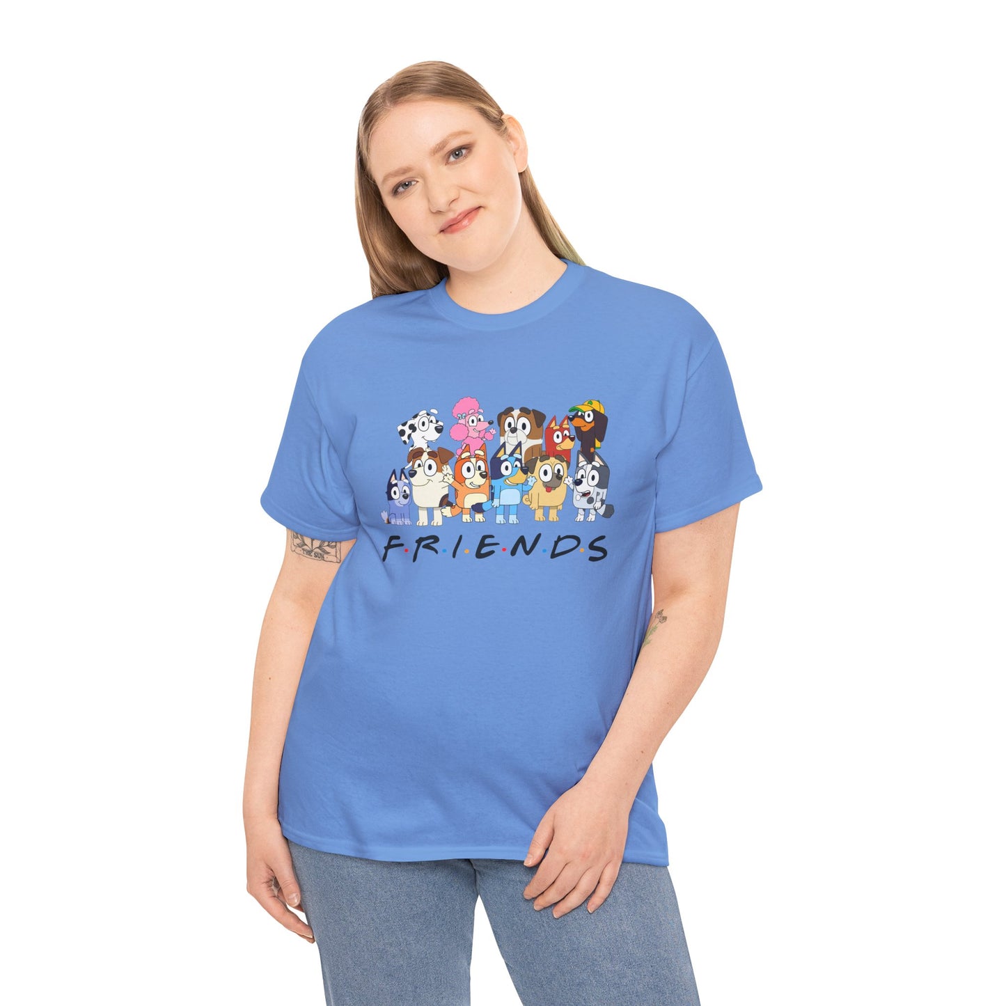 Princess Grace Bluey Friends Cartoon Unisex Heavy Cotton Tee Fun & Playful Design
