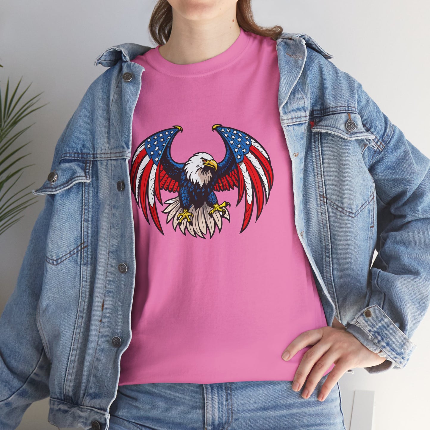 Princess Grace Patriotic Eagle Unisex Heavy Cotton Tee 4th of July Graphic T-Shirt
