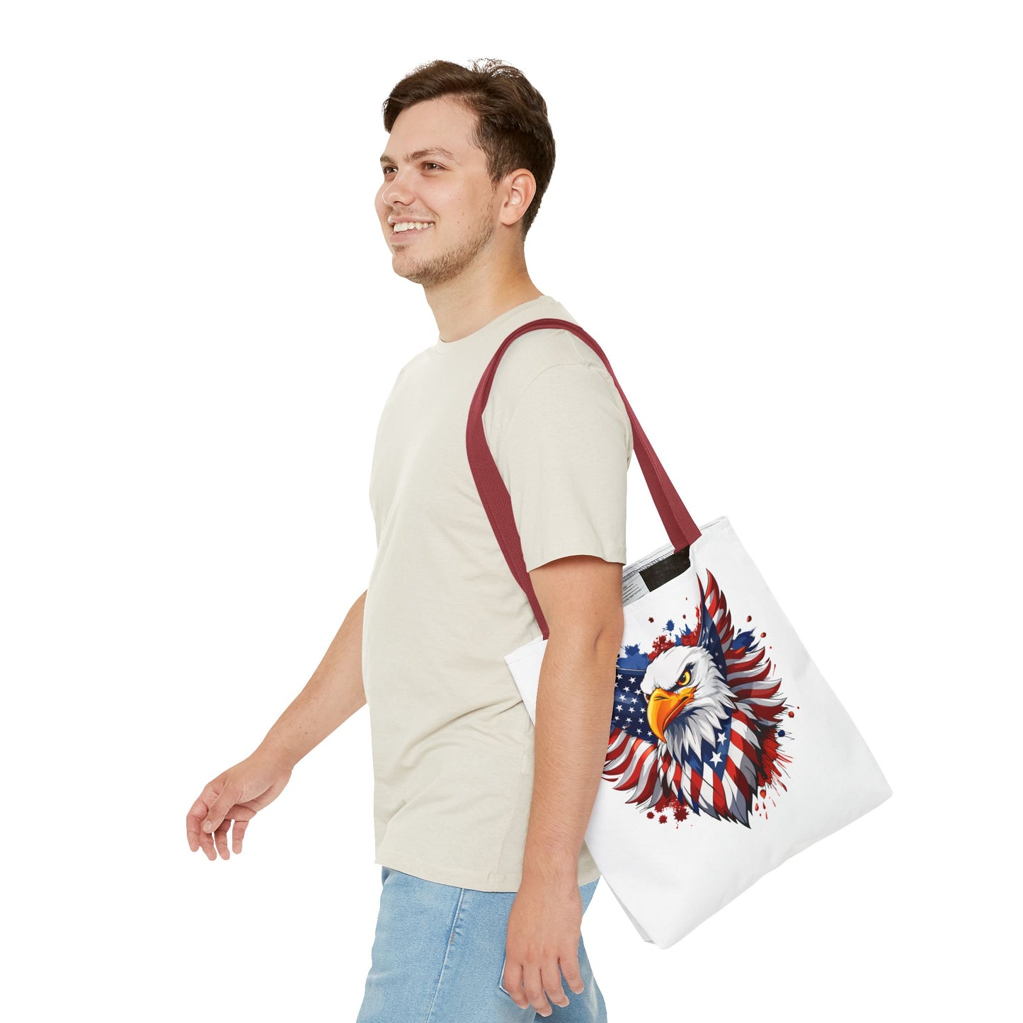 Princess Grace Patriotic Eagle Tote Bag Red White and Blue Design for Independence Day