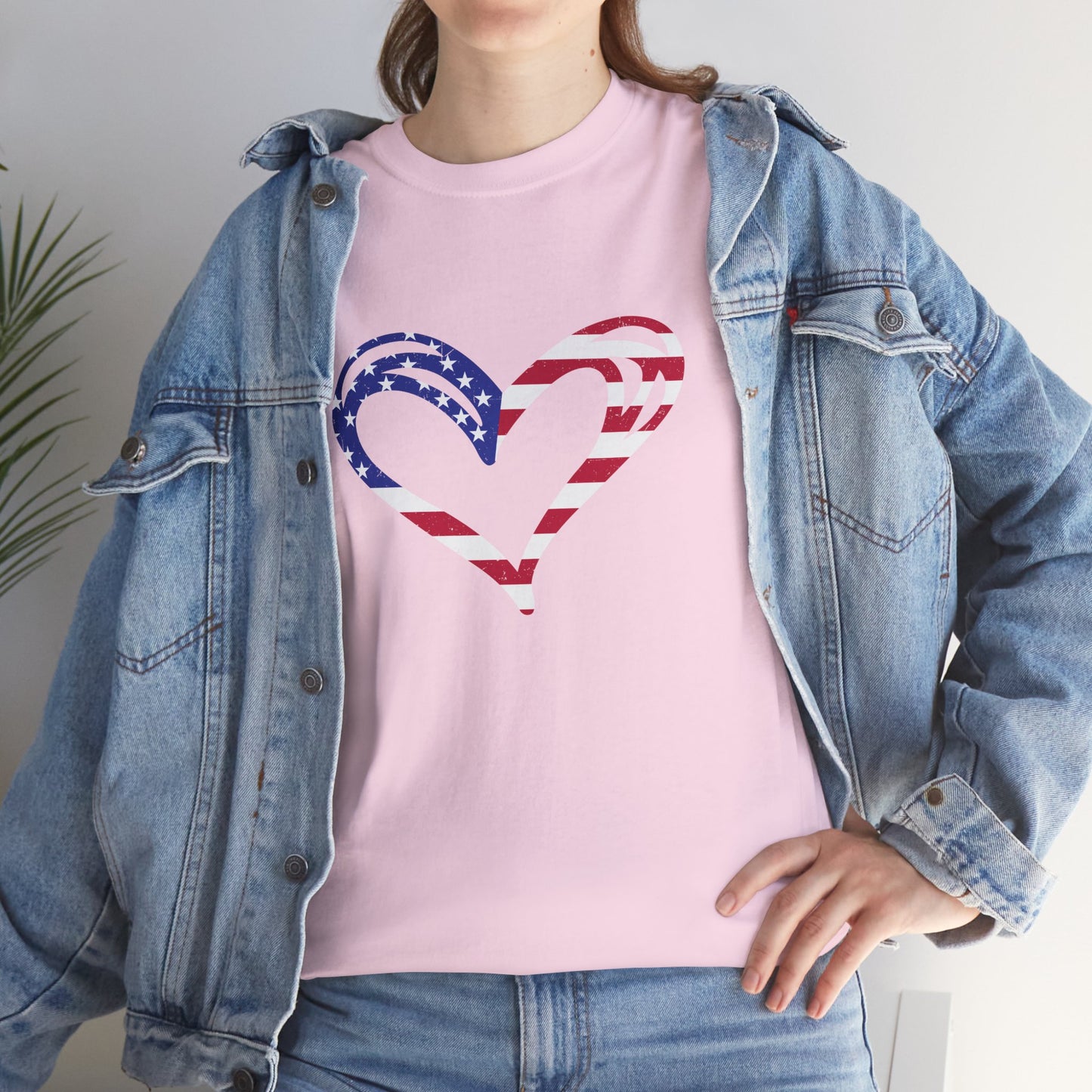 Princess Grace Patriotic Heart Unisex Heavy Cotton Tee