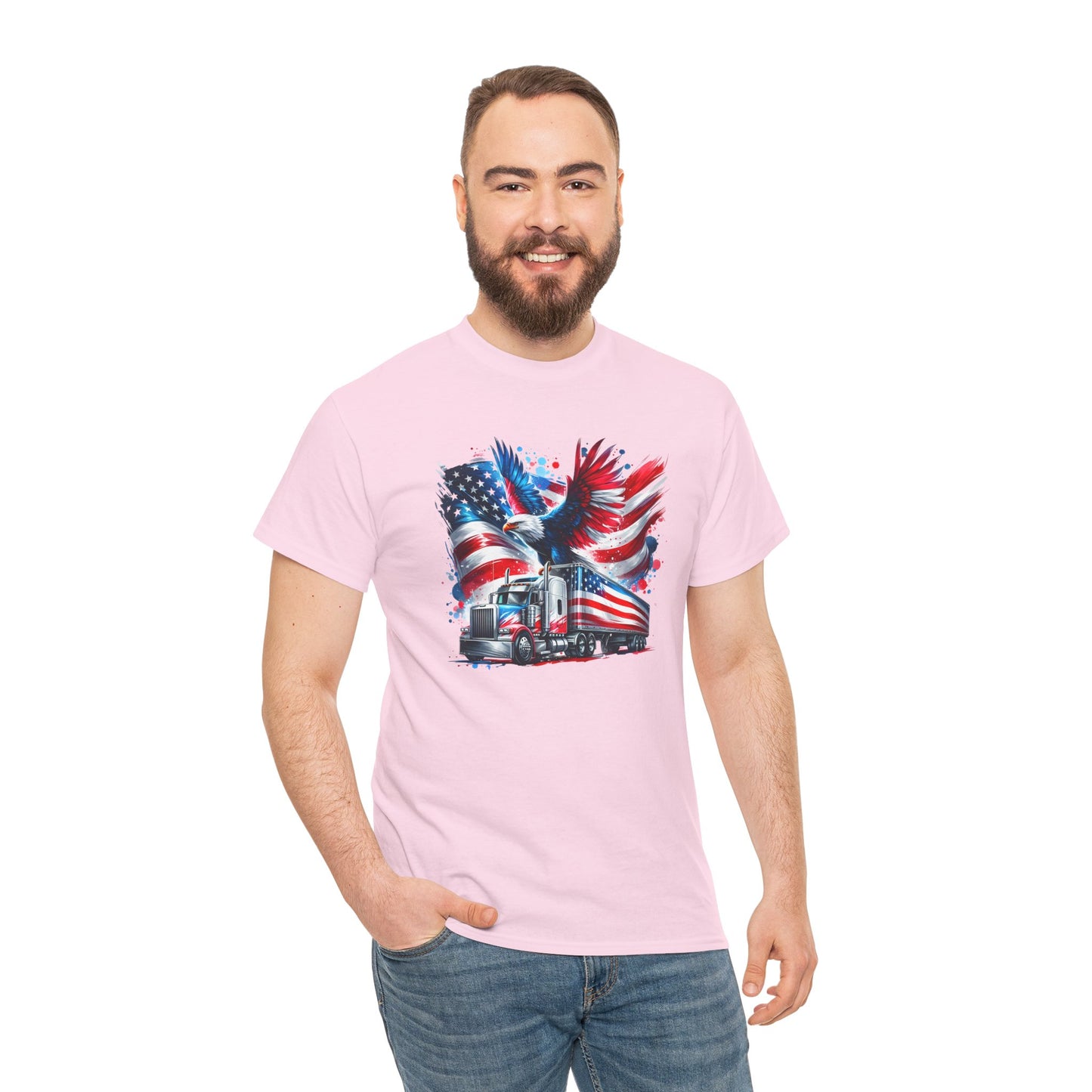 Princess Grace Patriotic Eagle Truck Unisex Heavy Cotton Tee
