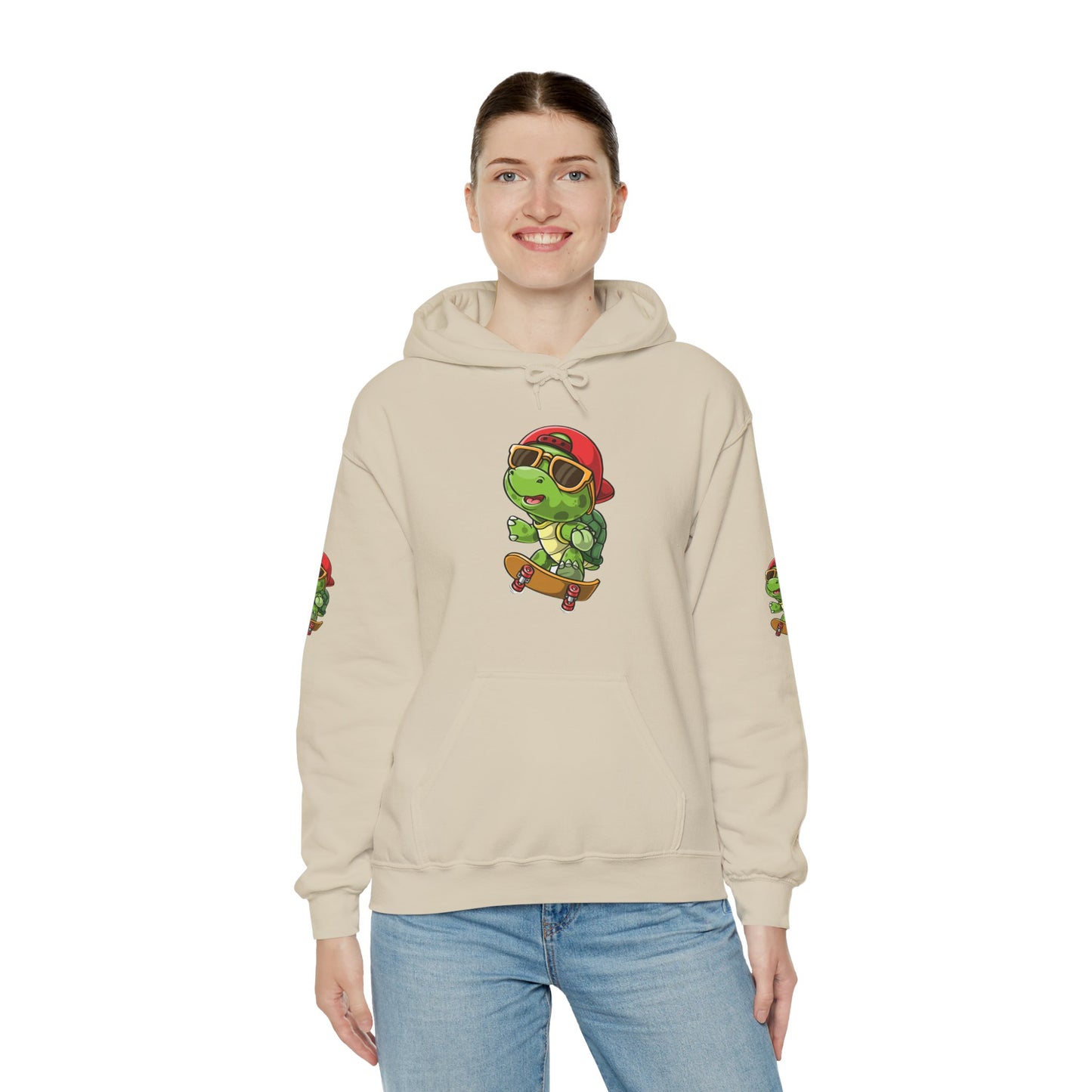 Princess Grace Cool Skateboarding Turtle Unisex Hoodie Fun and Stylish