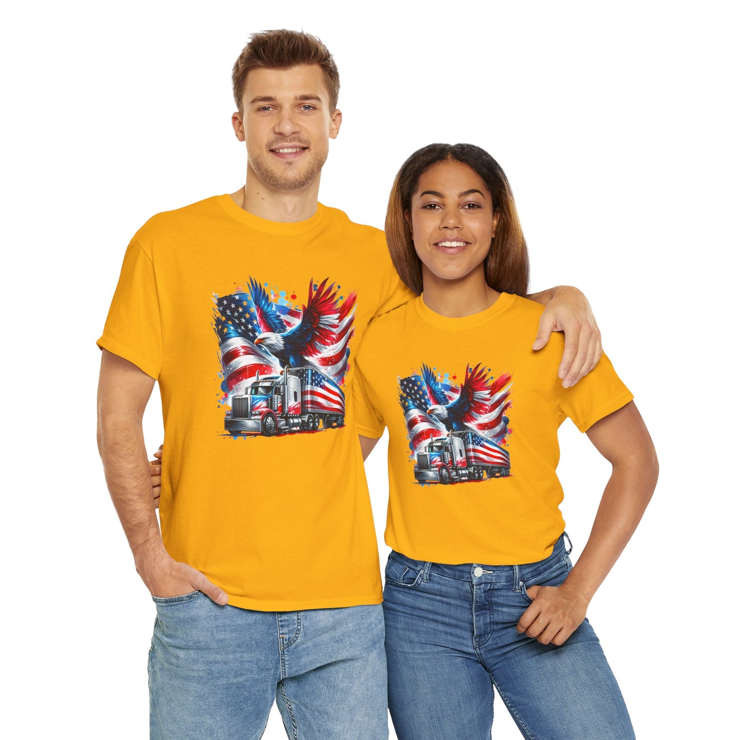 Princess Grace Patriotic Eagle Truck Unisex Heavy Cotton Tee