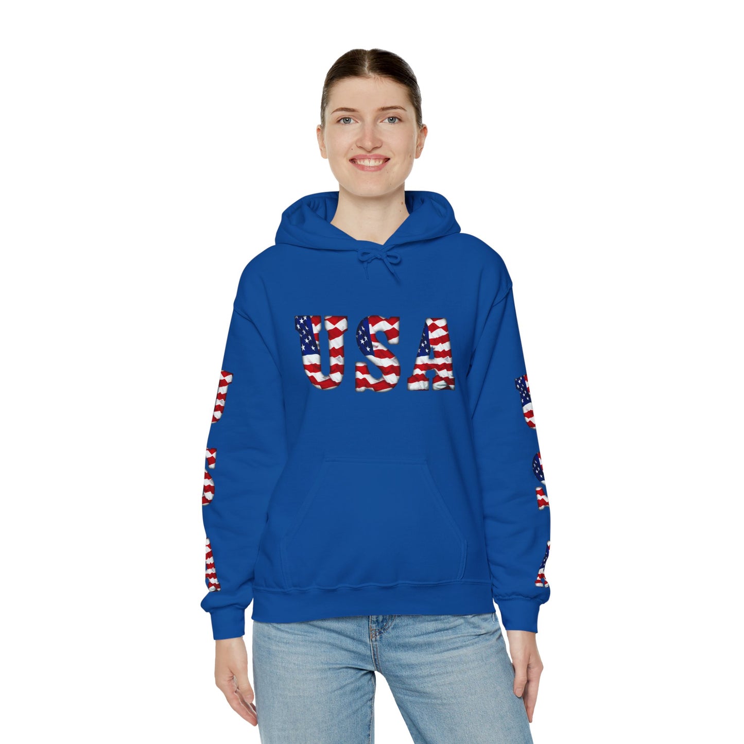 Princess Grace Patriotic USA Unisex Hooded Sweatshirt Heavy Blend for Comfort