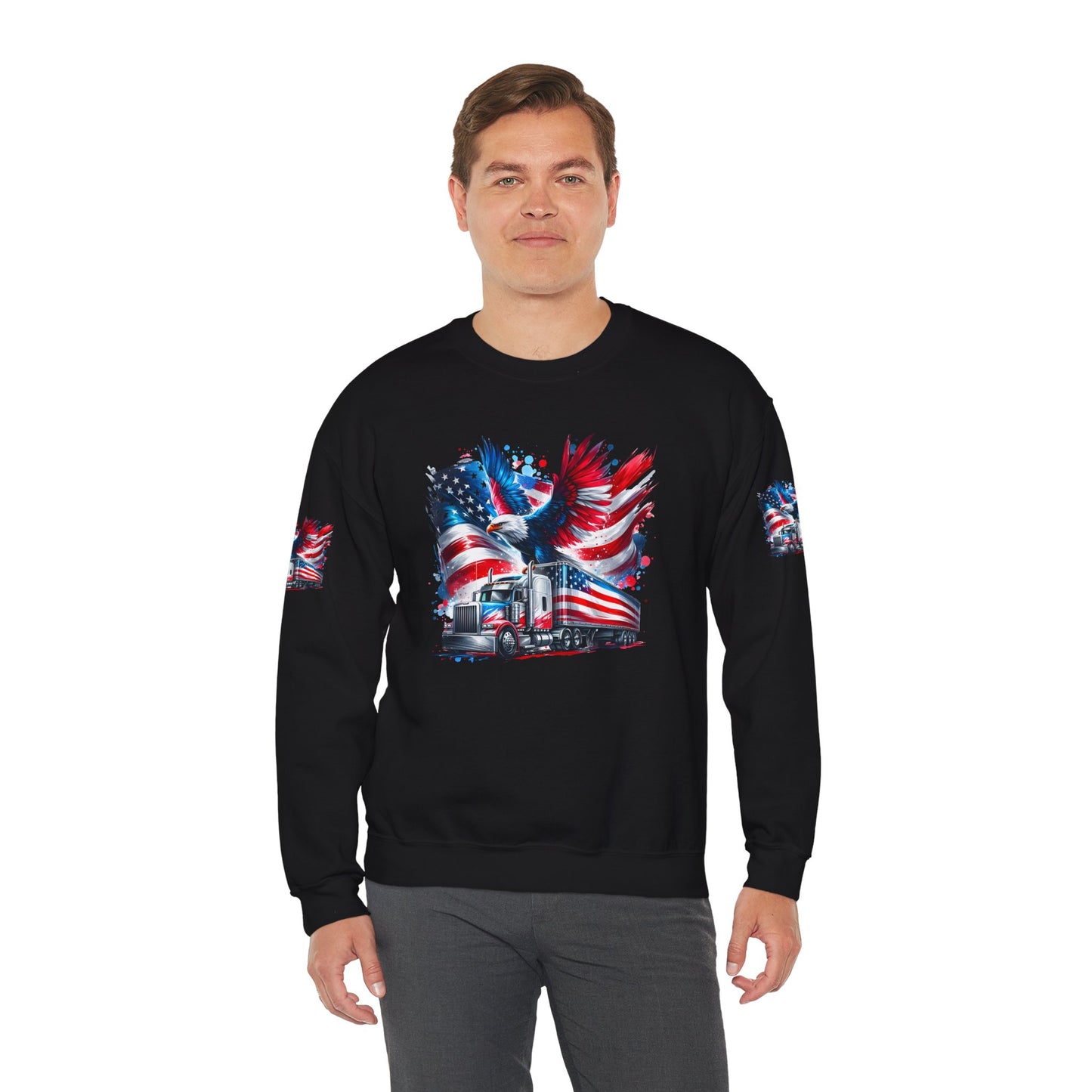 Princess Grace Patriotic Eagle Sweatshirt Unisex Heavy Blend Crewneck for Independence Day Veteran's Day & Everyday Comfort