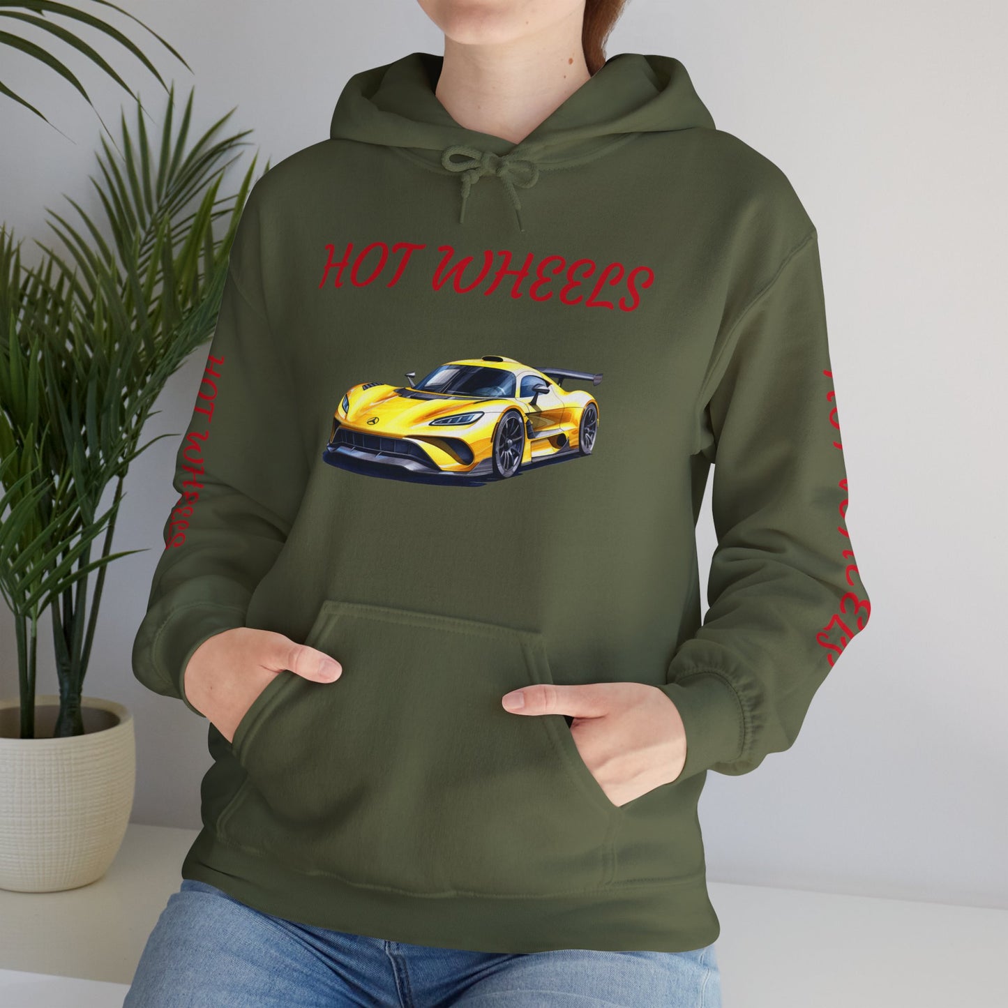 Princess Grace Hot Wheels Unisex Hooded Sweatshirt Stylish Car Graphic with Bold Text