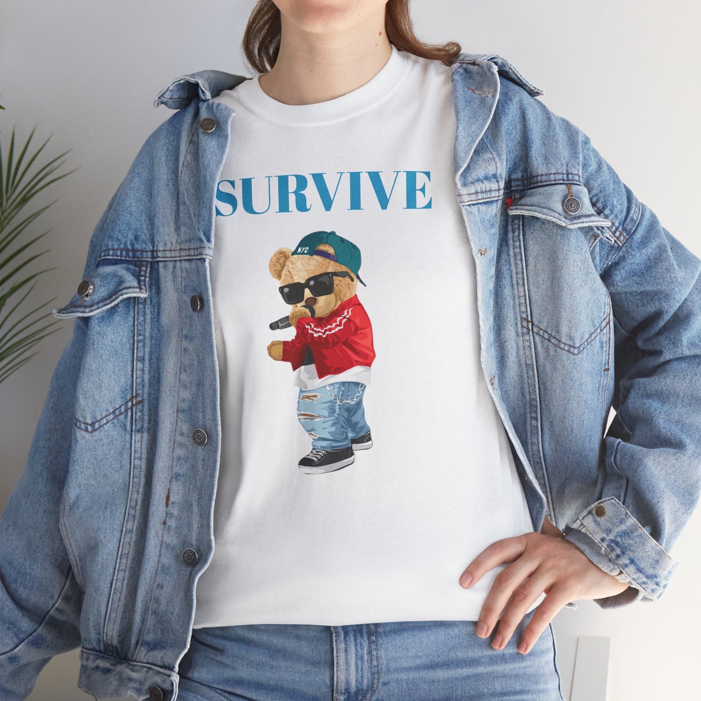 Princess Grace Survive Bear Unisex Heavy Cotton Tee Trendy Casual Wear