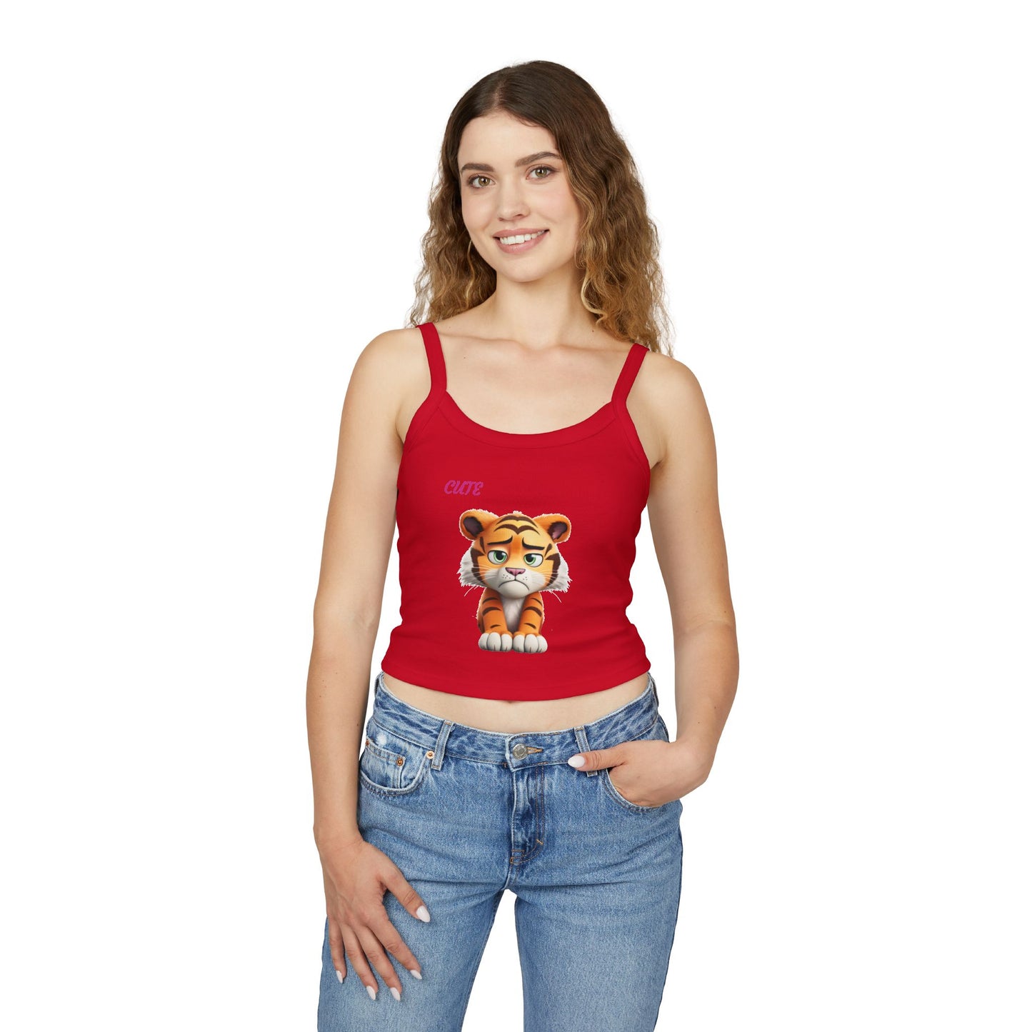 Princess Grace Cute Tiger Graphic Women's Spaghetti Strap Tank Top