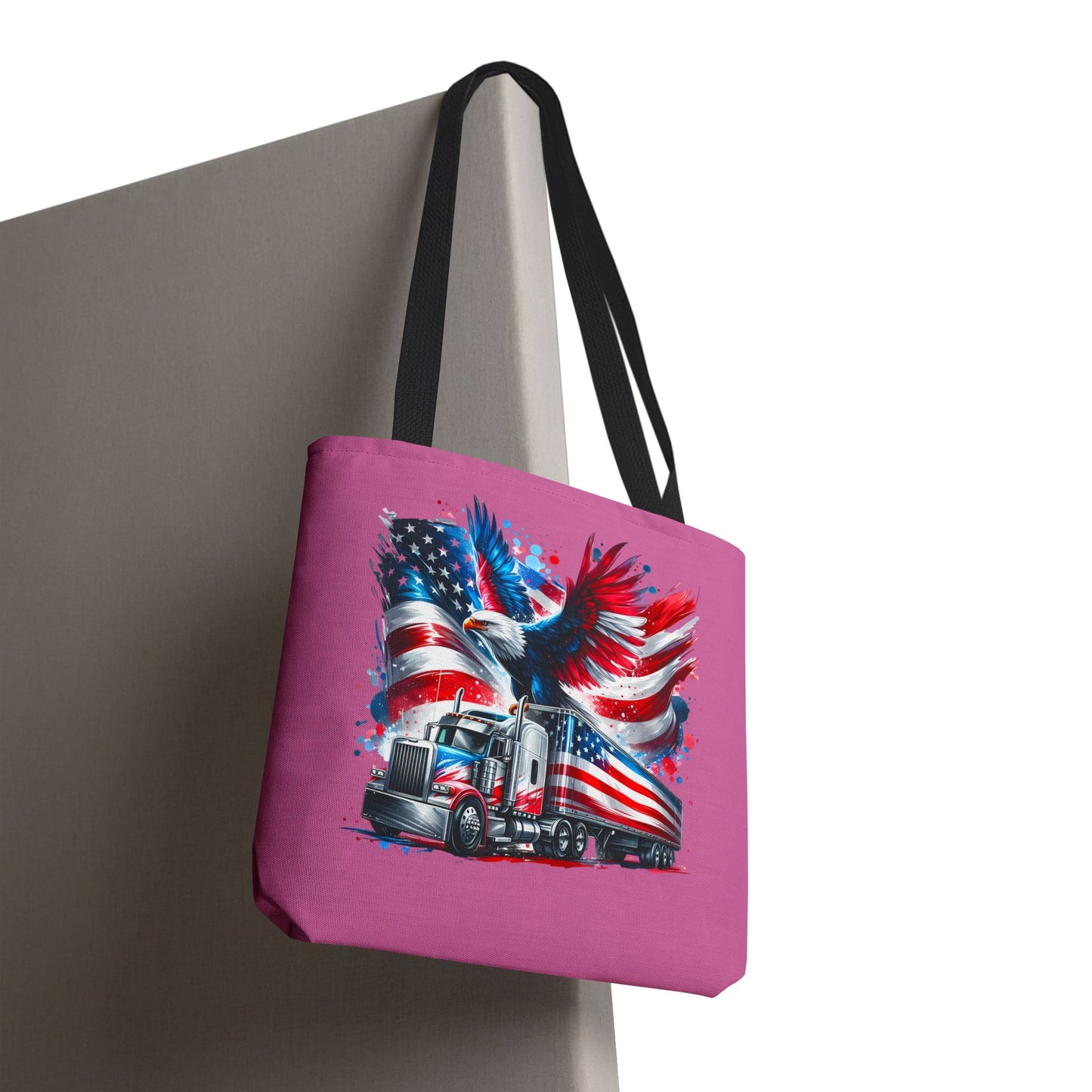 Princess Grace Patriotic Eagle Truck Tote Bag American Flag Design for Truck Enthusiasts