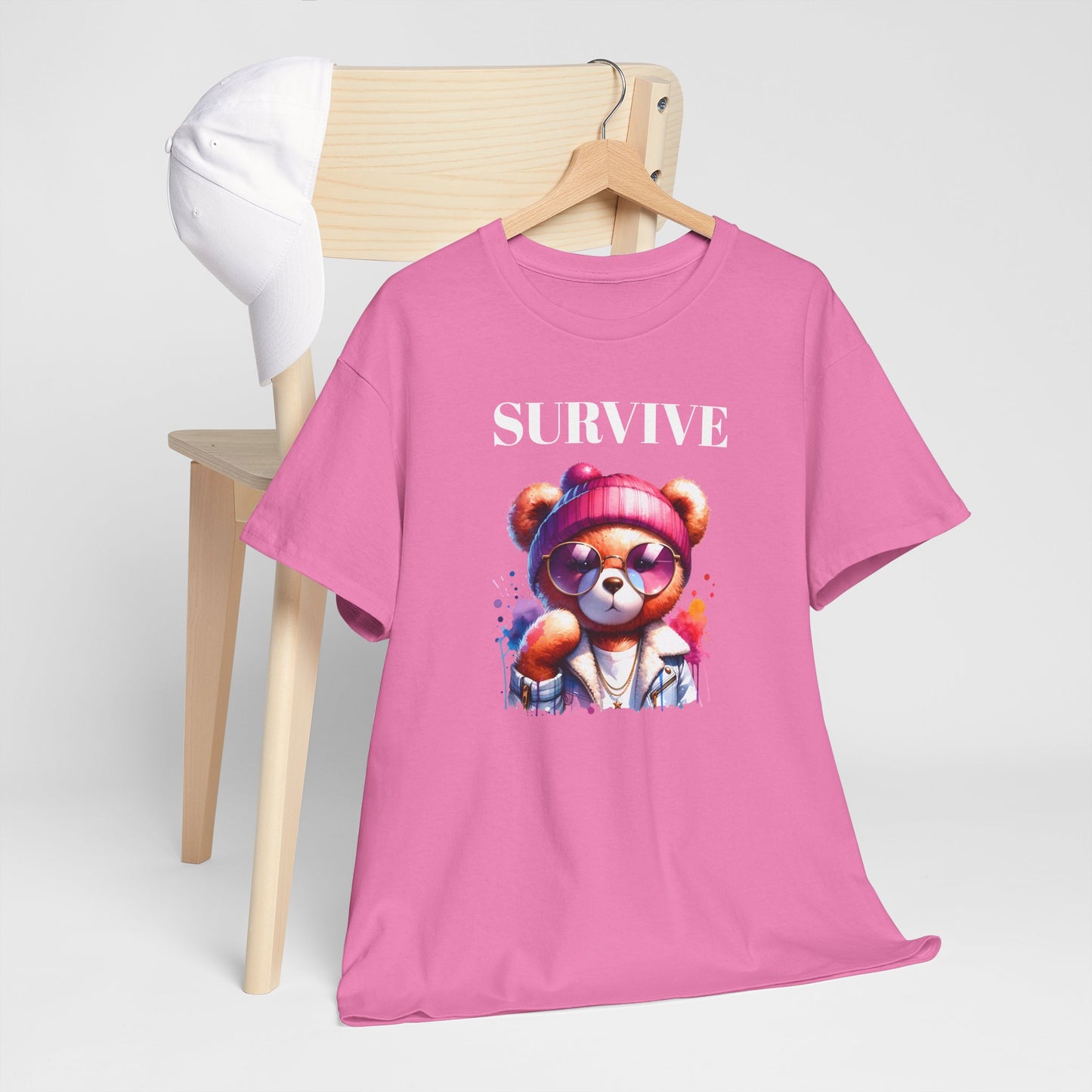 Princess Grace Survive Bear Graphic Tee Unisex Heavy Cotton T-Shirt