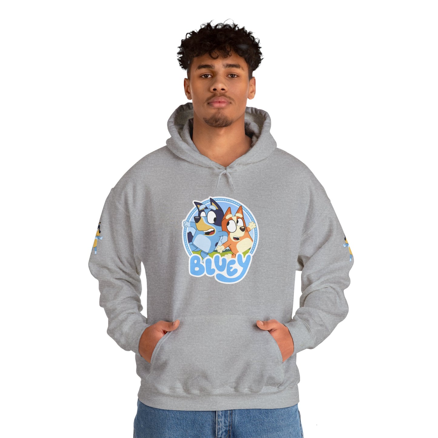 Princess Grace Bluey Unisex Heavy Blend Hoodie Cozy Cartoon Sweatshirt for Kids & Adults