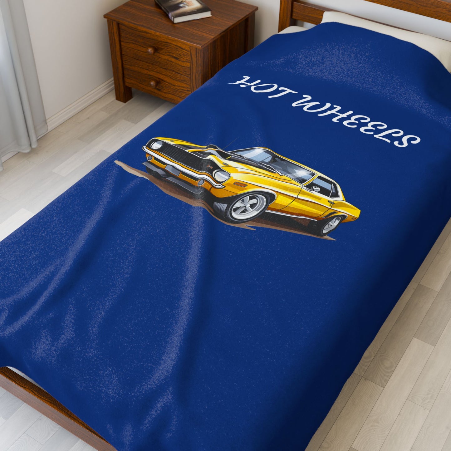 Princess Grace Hot Wheels Velveteen Plush Blanket Cozy Car Themed Throw for Auto Enthusiasts
