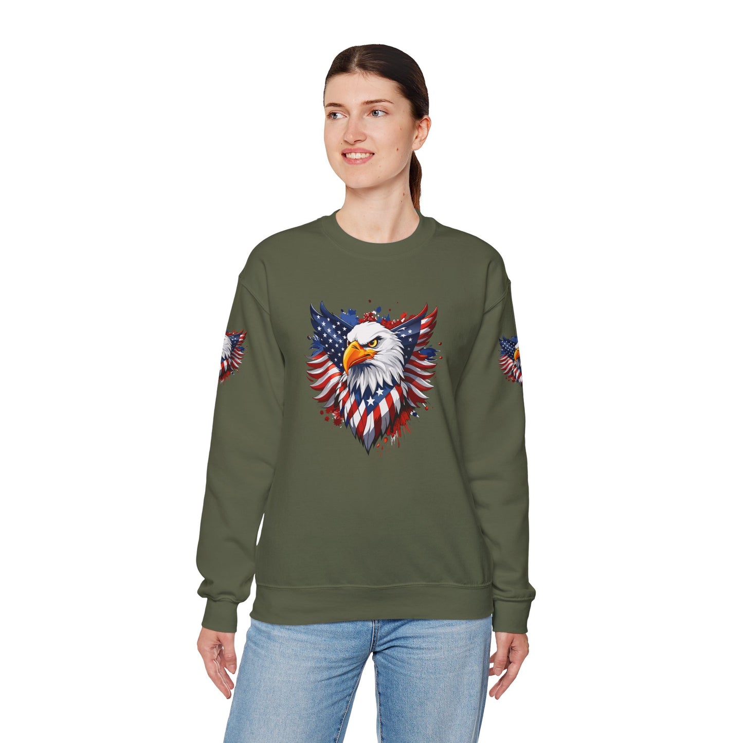 Princess Grace Patriotic Eagle Unisex Heavy Blend Crewneck Sweatshirt