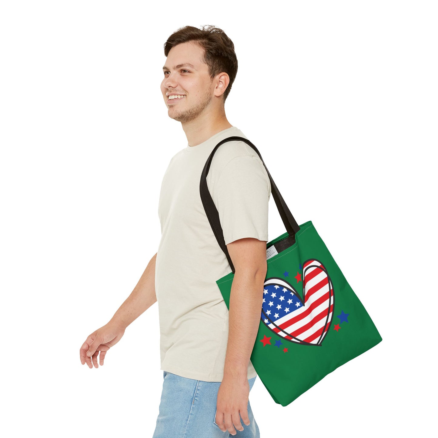 Princess Grace Patriotic Heart Tote Bag Perfect for Independence Day and Everyday Use