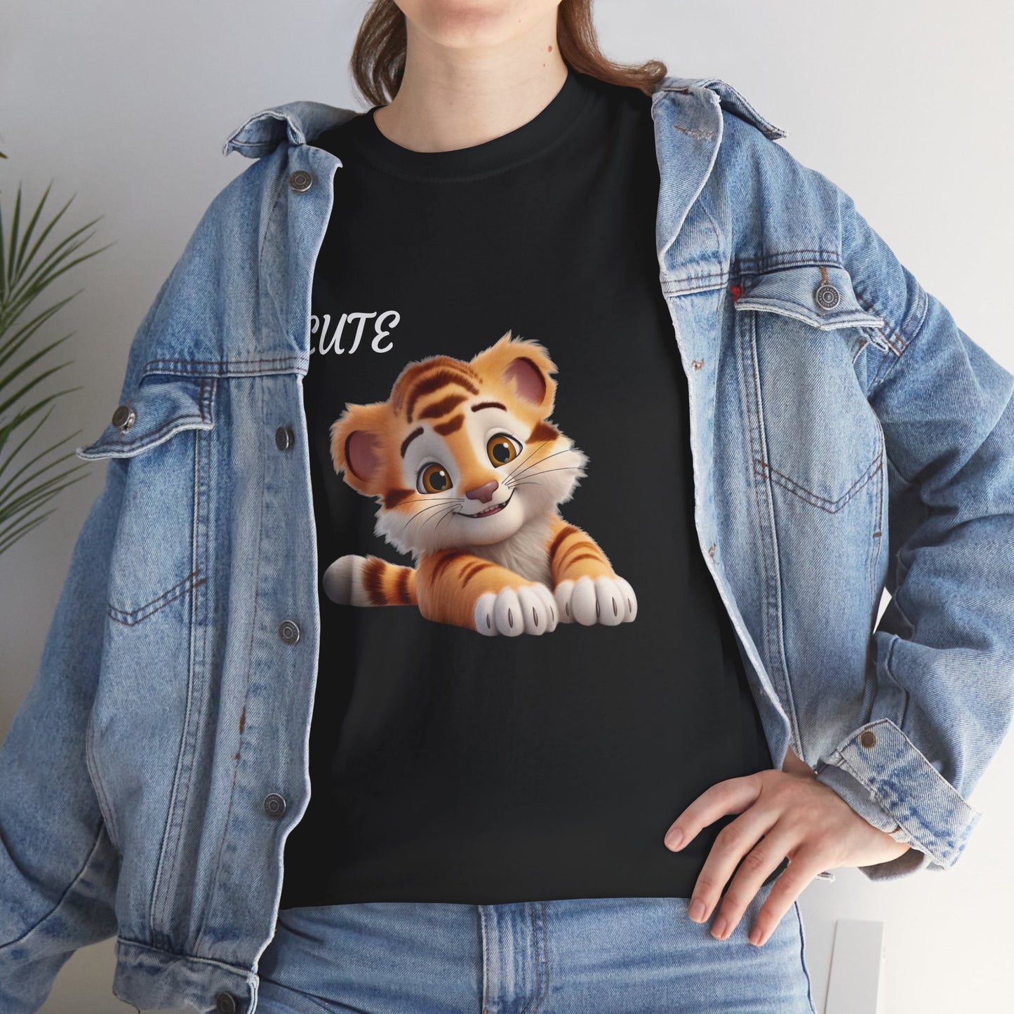 Princess Grace Cute Tiger Graphic Unisex Heavy Cotton Tee Perfect for Animal Lovers