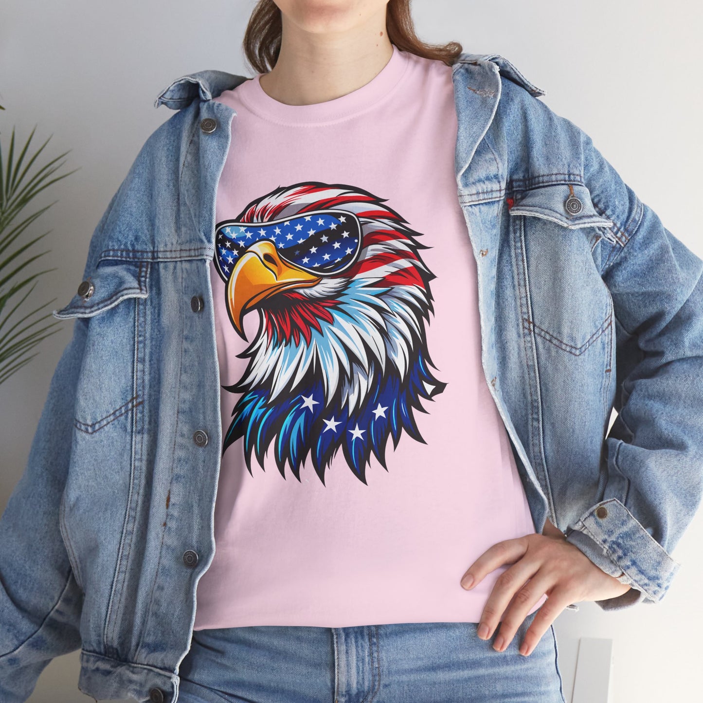 Princess Grace Patriotic Eagle Unisex Heavy Cotton Tee 4th of July Spirit