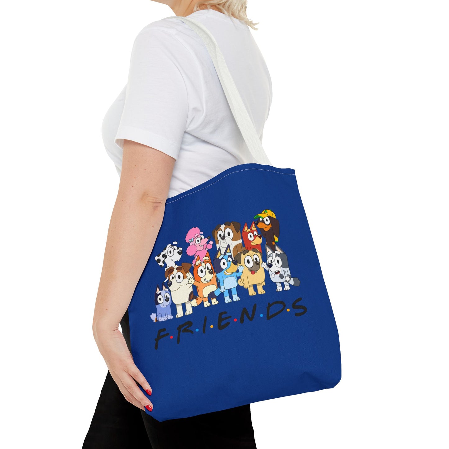 Princess Grace Bluey F.R.I.E.N.D.S. Cartoon Dog Tote Bag Fun & Playful Accessory for Dog Lovers
