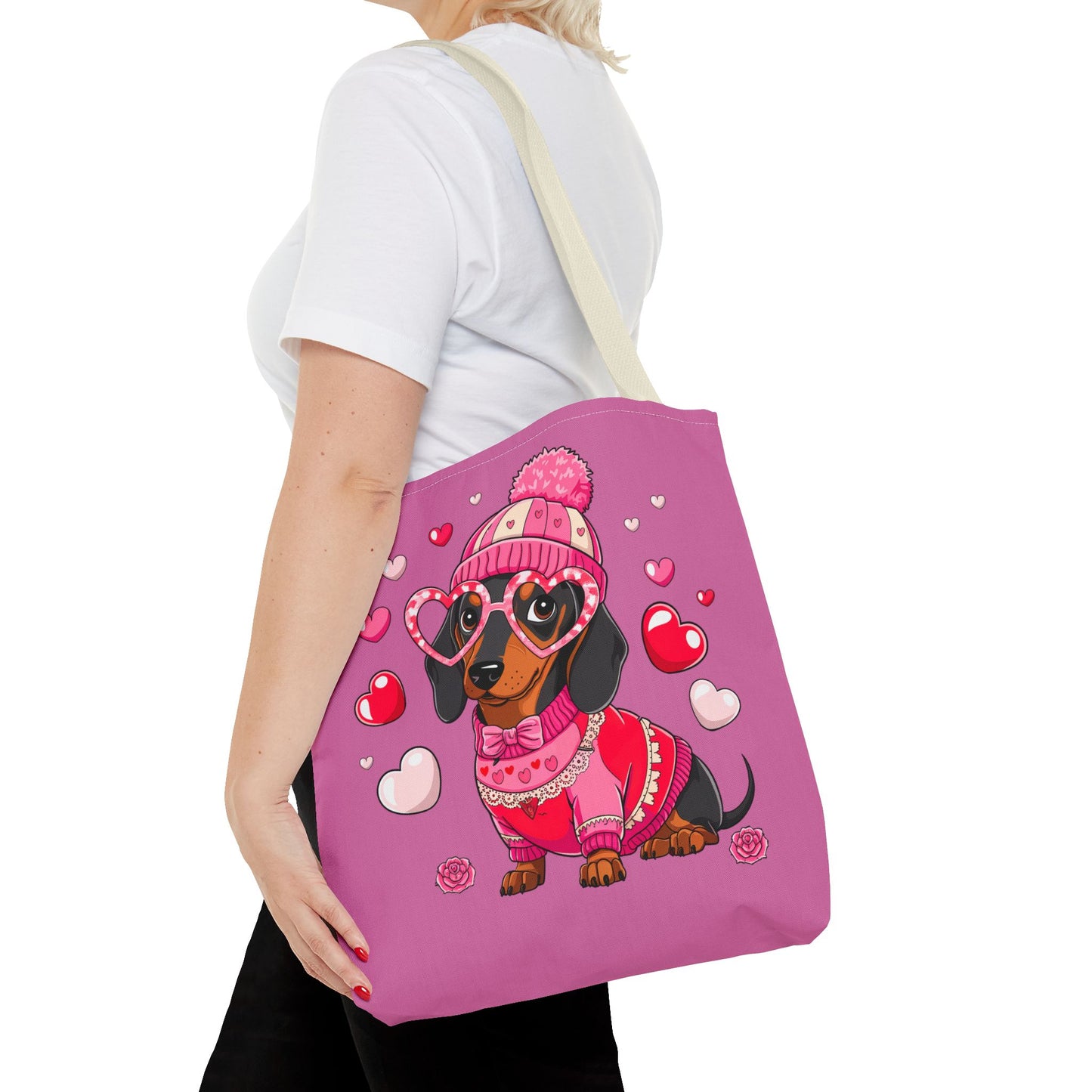 Princess Grace Adorable Dachshund Love Tote Bag Cute Dog Design for Pet Lovers