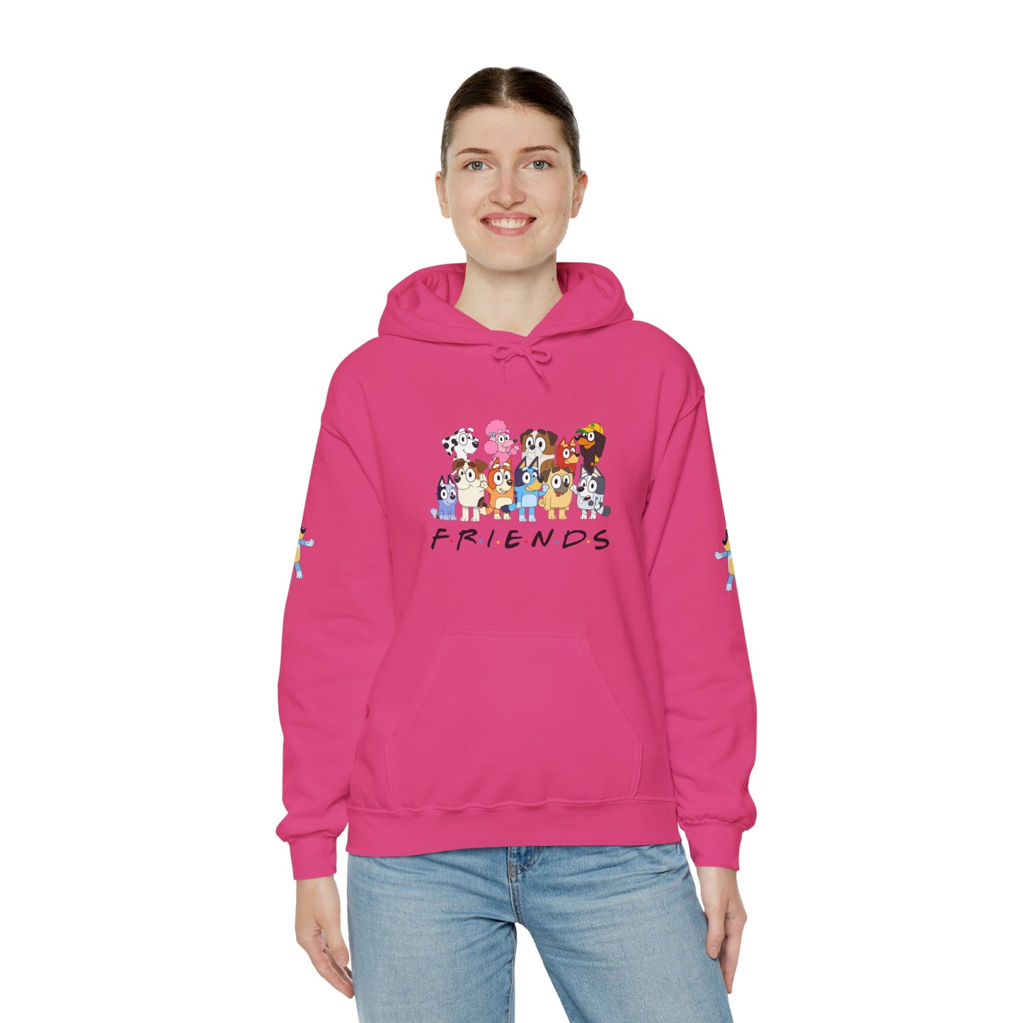 Princess Grace Bluey Unisex Heavy Blend Hooded Sweatshirt 'Friends' Cartoon Design