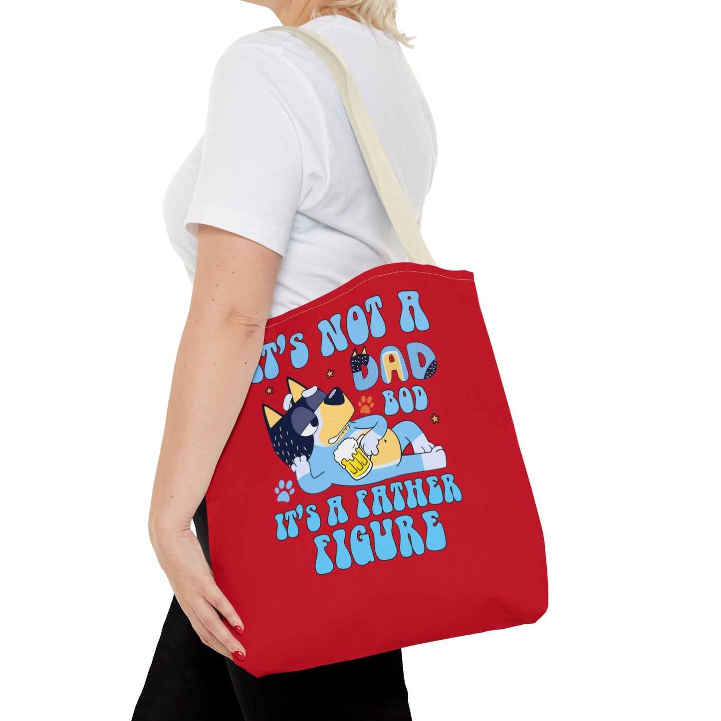Princess Grace Funny Dog Dad Tote Bag It's Not a Dad Bod It's a Father Figure