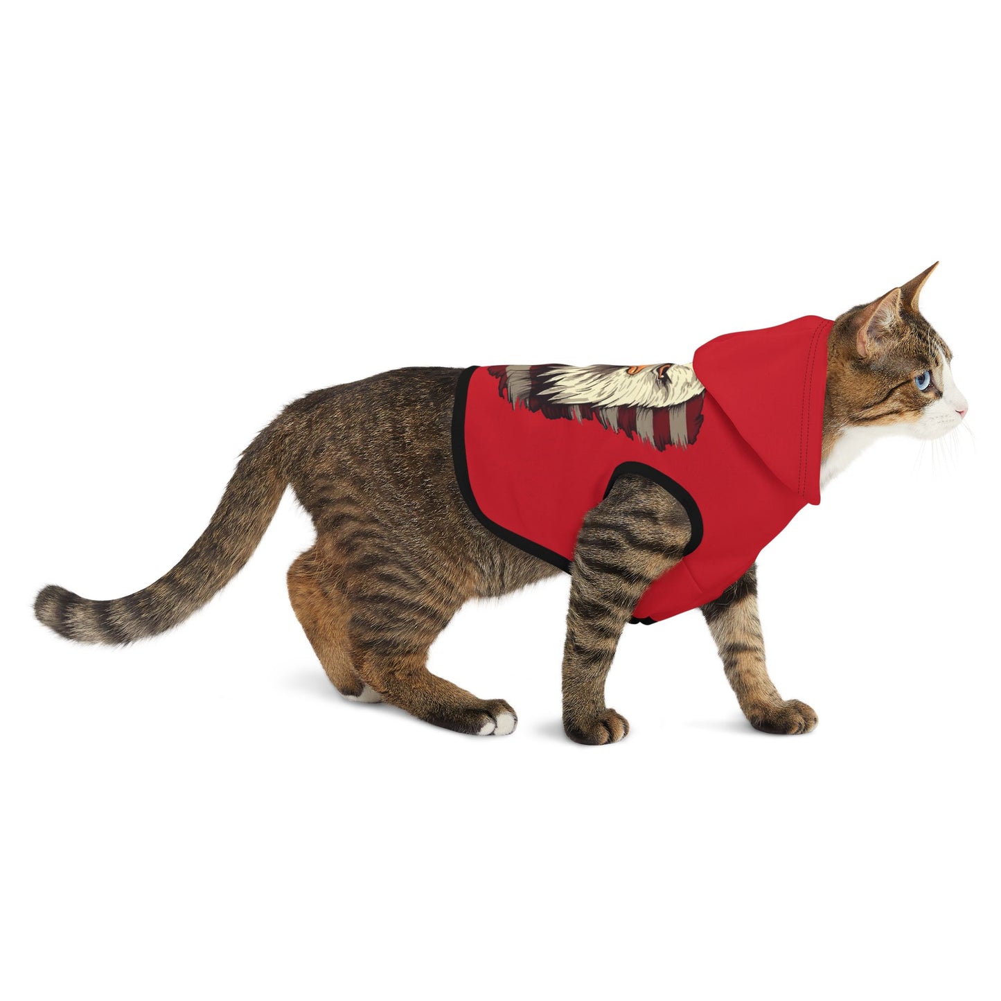 Princess Grace Eagle America Pet Hoodie Stylish Red Dog Apparel for National Holidays