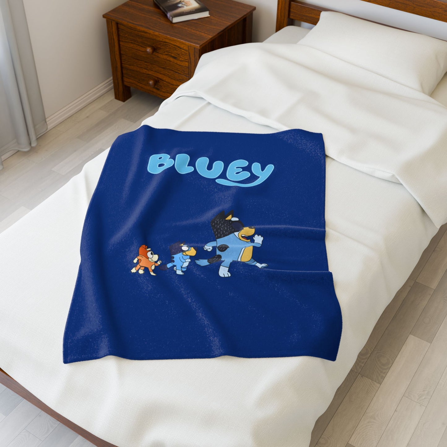 Princess Grace Bluey Velveteen Plush Blanket Cozy Kids Throw for Comfort & Playtime