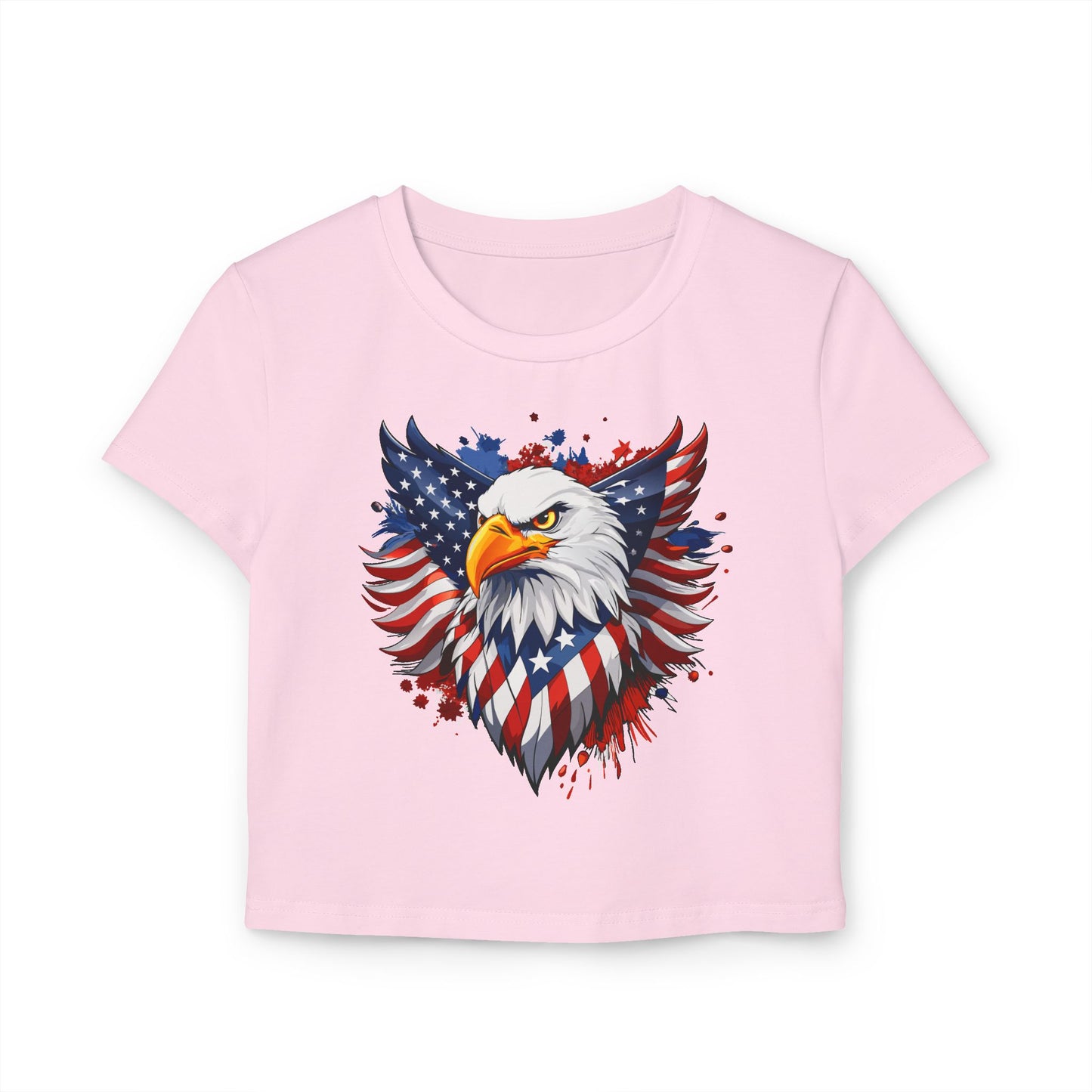 Princess Grace Patriotic Women's Baby Tee American Eagle Graphic Shirt