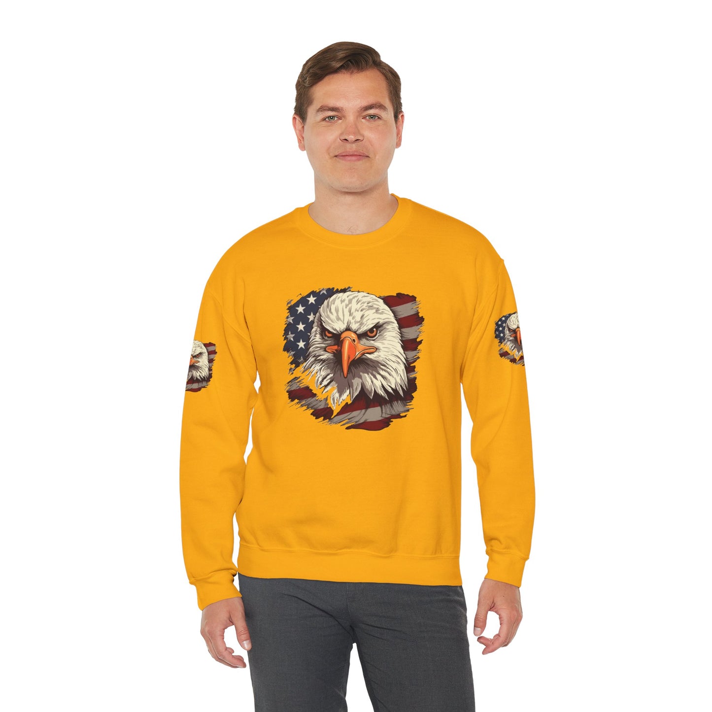 Princess Grace Patriotic Eagle Crewneck Sweatshirt Unisex Heavy Blend