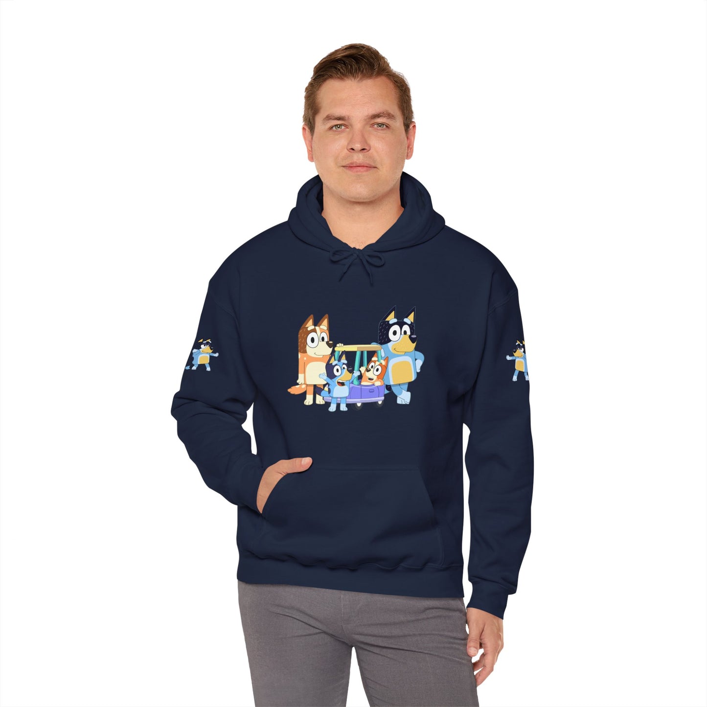 Princess Grace Bluey Fun Family Cartoon Hoodie - Unisex Heavy Blend with Playful Characters