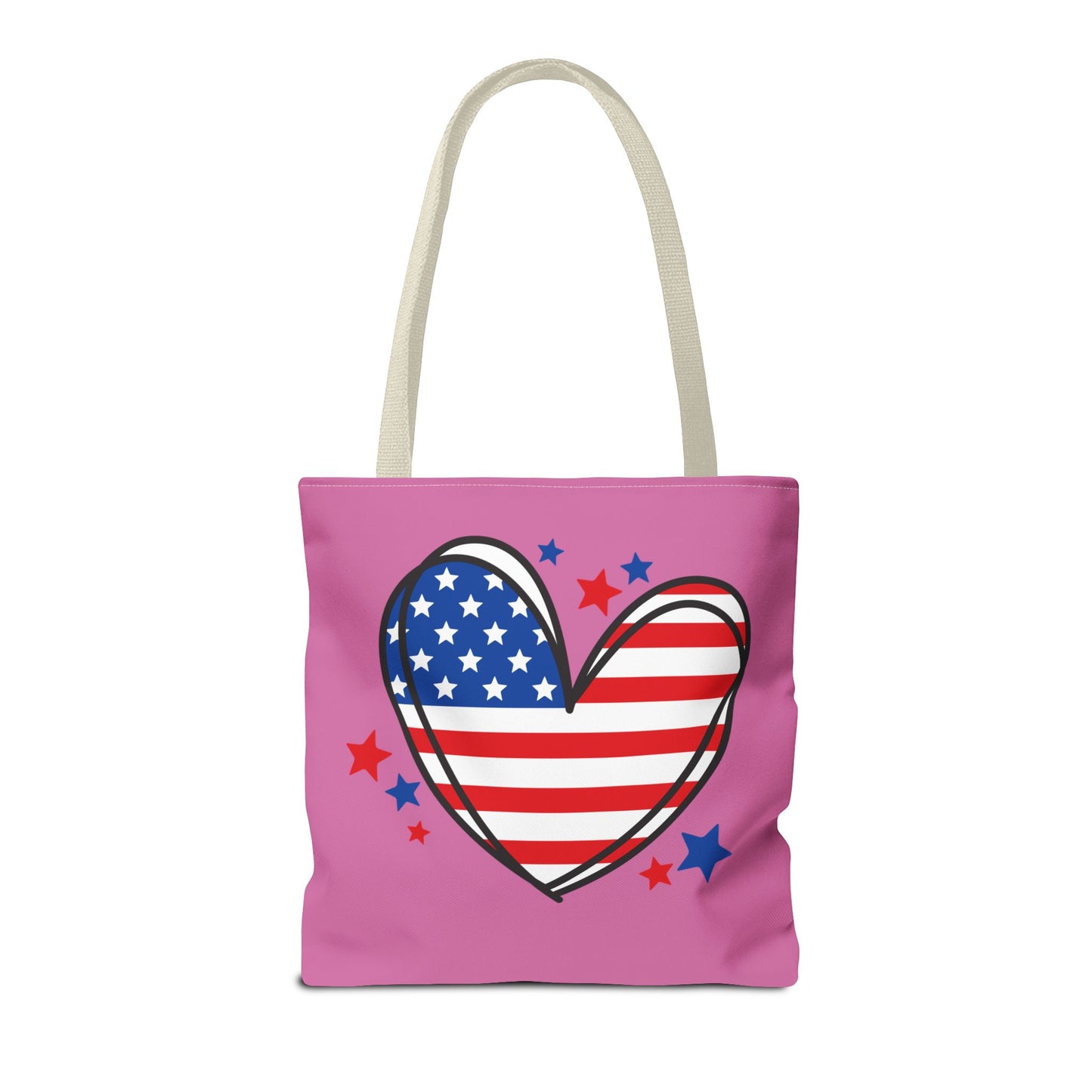 Princess Grace Patriotic Heart Tote Bag for Independence Day & Everyday Use
