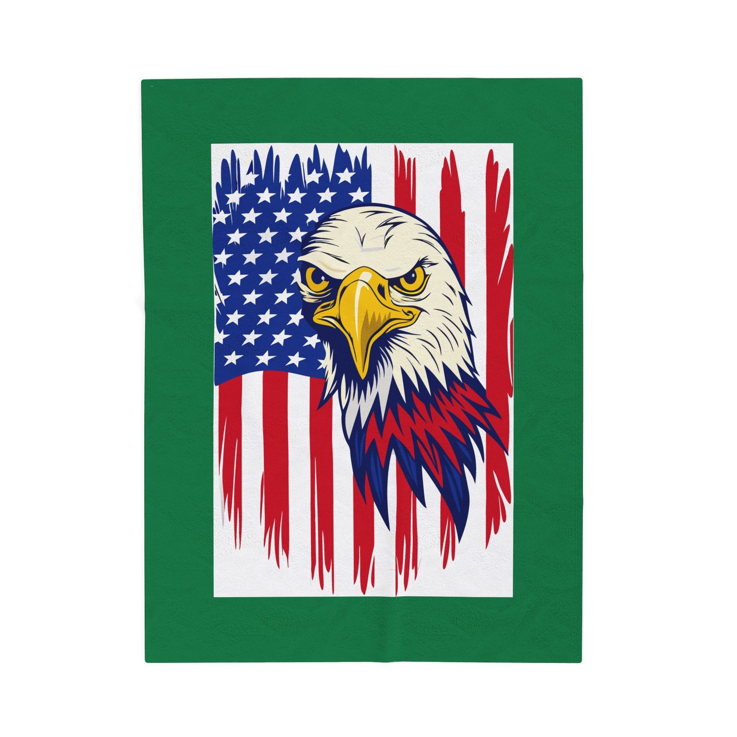 Princess Grace  Patriotic Eagle Velveteen Plush Blanket  Cozy Americana Decor