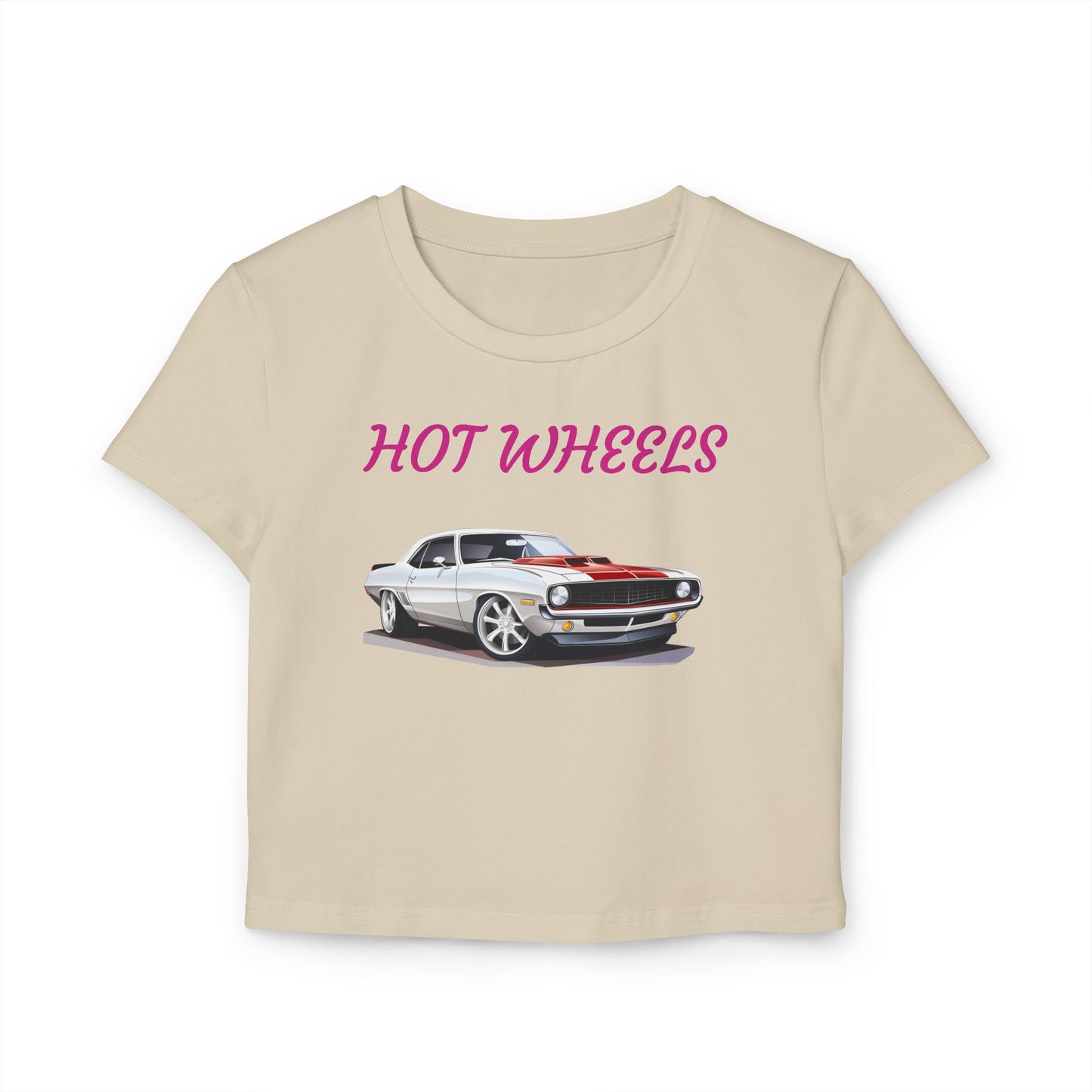Princess Grace Hot Wheels Women's Baby Tee Vintage Car Graphic Tee for Car Enthusiasts