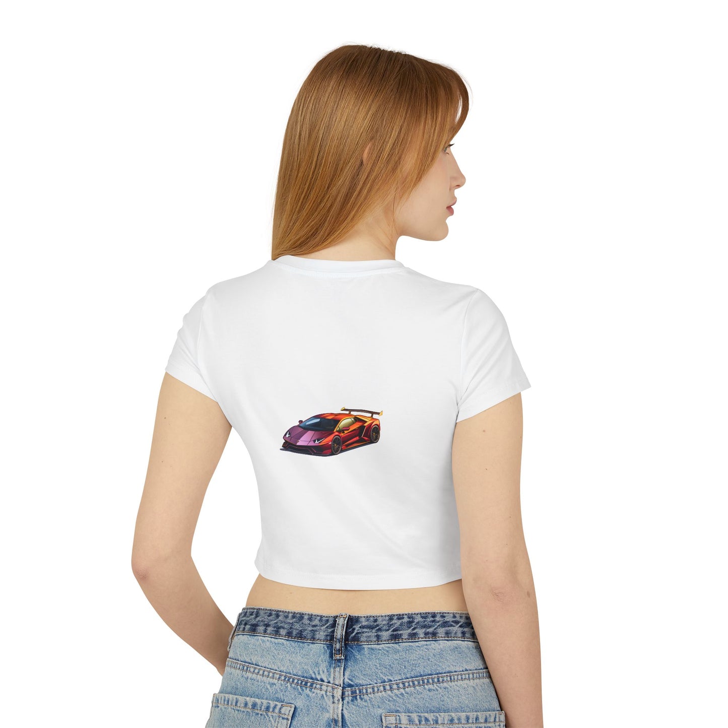 Princess Grace Women's Baby Tee Hot Wheels Graphic Car Shirt