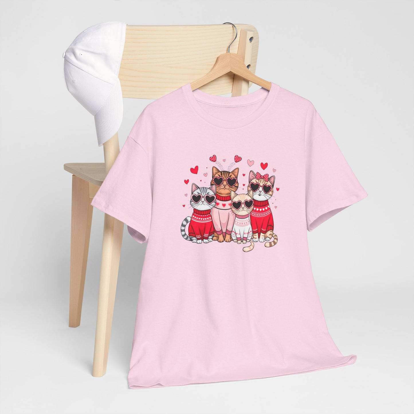 Princess Grace Cute Cat Lovers Unisex Heavy Cotton Tee Adorable Cats in Sweaters