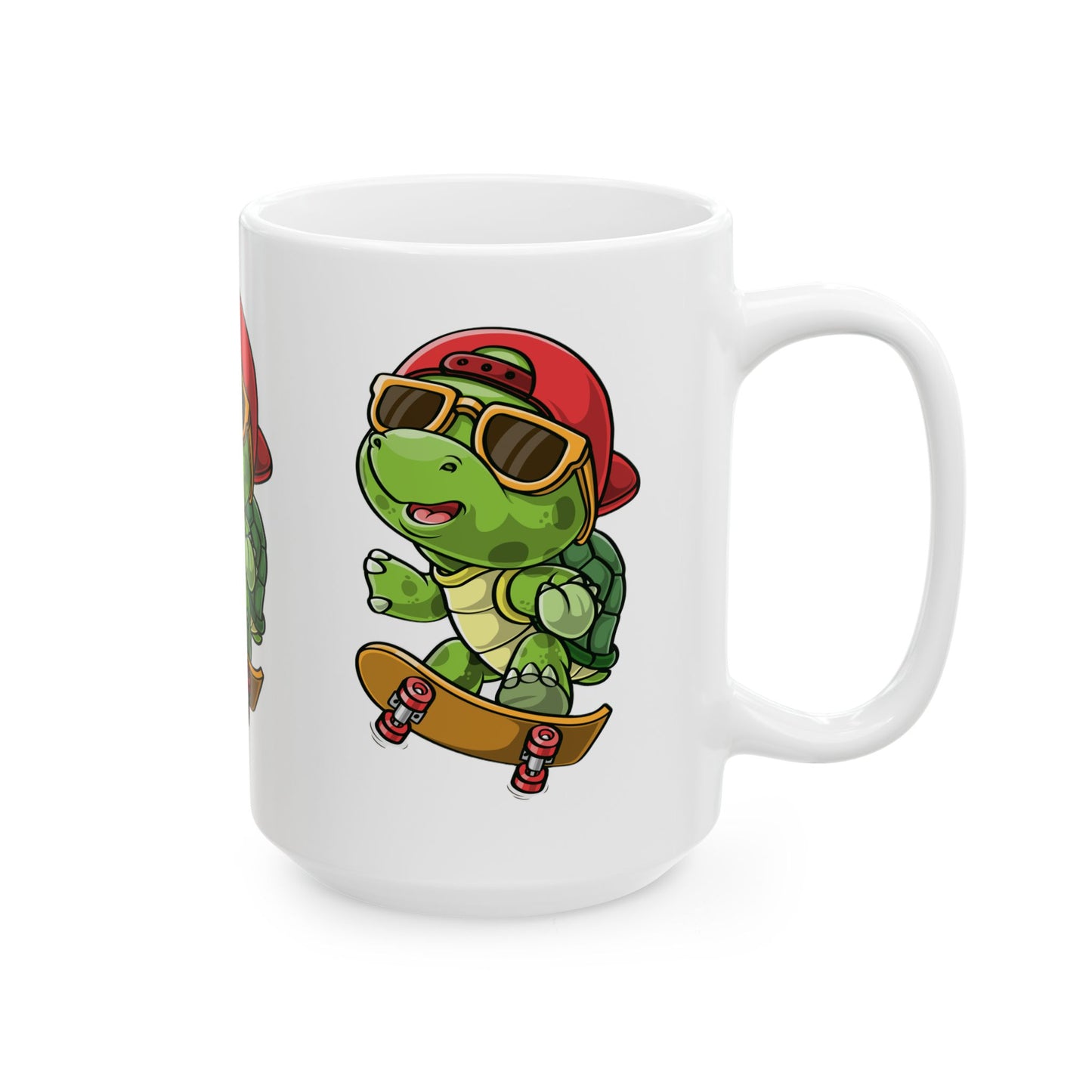 Princess Grace Cool Skateboarding Turtle Ceramic Mug 11oz 15oz Fun Gift for Young Trendsetters