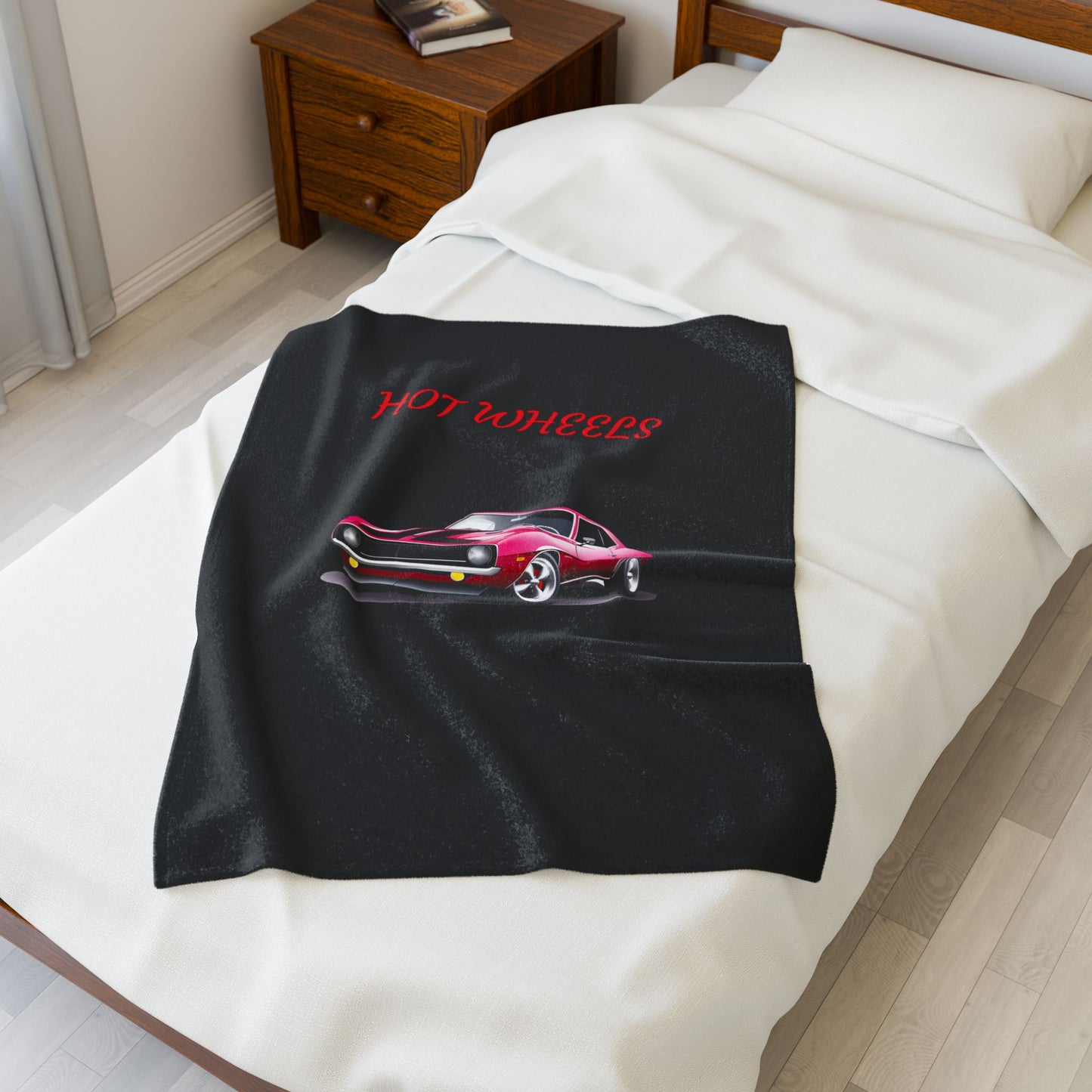 Princess Grace Hot Wheels Velveteen Plush Blanket Cozy Car Themed Throw for Enthusiasts
