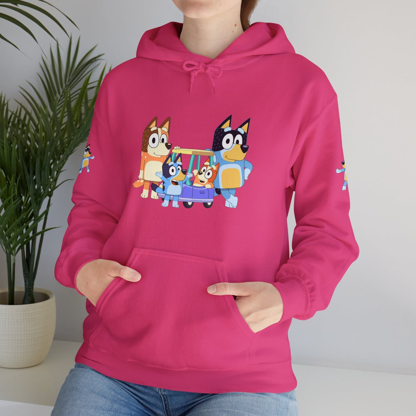 Princess Grace Bluey Fun Family Cartoon Hoodie - Unisex Heavy Blend with Playful Characters