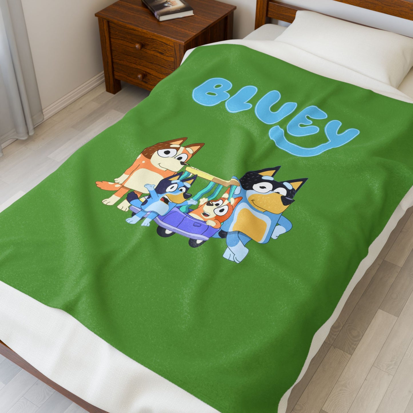 Princess Grace Bluey Velveteen Plush Blanket Soft & Cozy Kids Throw