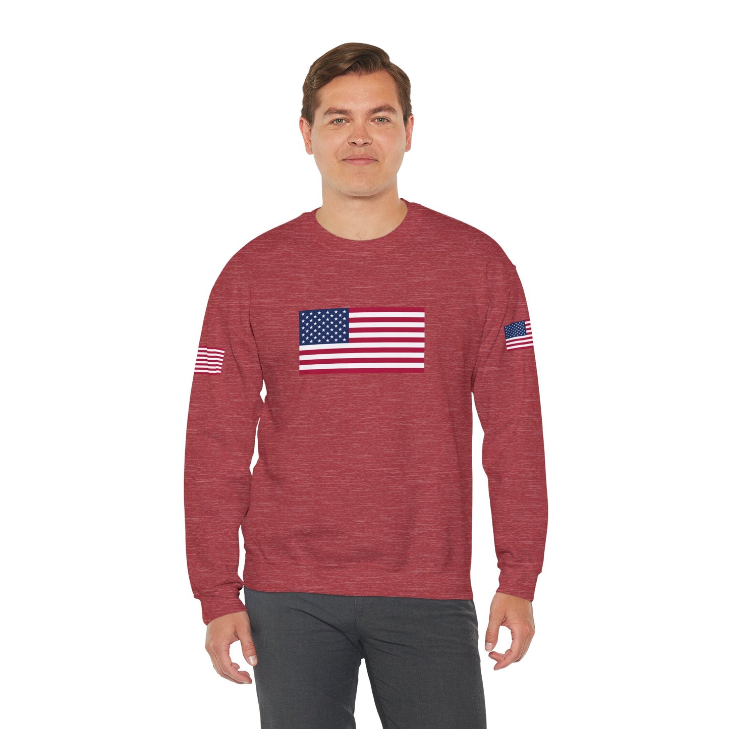 Princess Grace Patriotic Unisex Crewneck Sweatshirt with American Flags