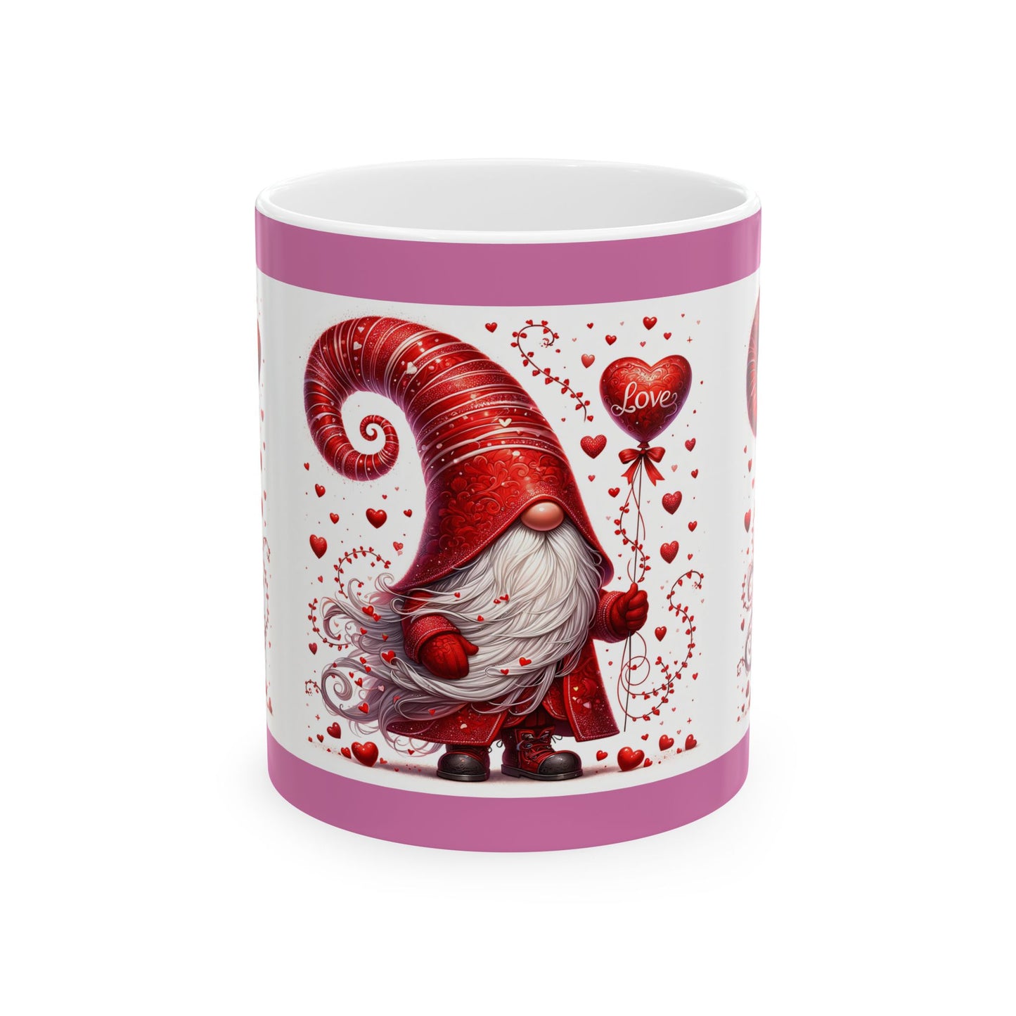 Princess Grace Valentine's Day Gnome Ceramic Mug Whimsical 11oz & 15oz Cuppa with Love Design