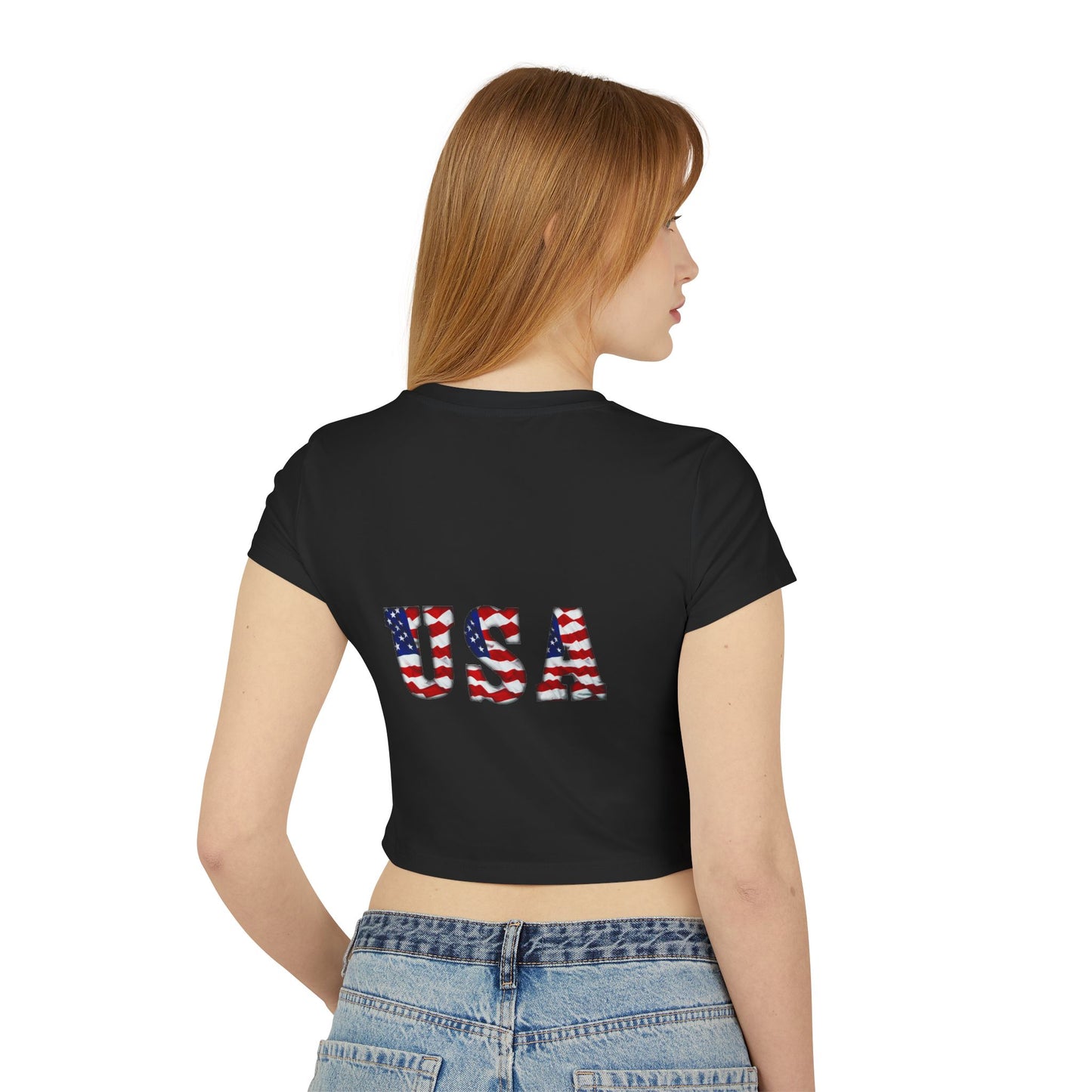 Princess Grace Patriotic USA Women's Baby Tee Celebrate Independence Day & Summer Vibes