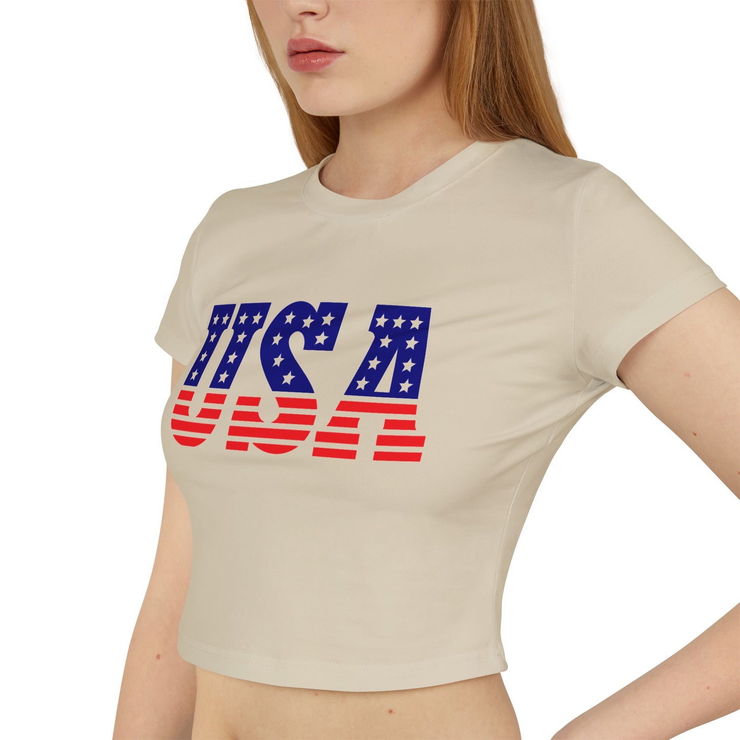 Princess Grace Patriotic USA Women's Baby Tee Celebrate Independence Day & Summer Style