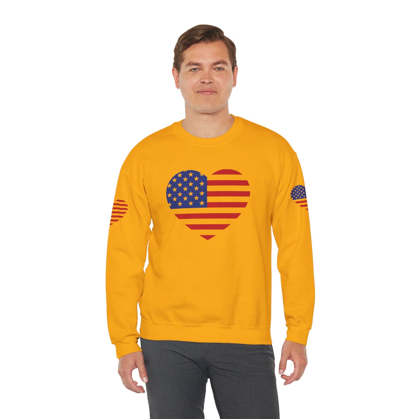 Princess Grace USA Heart Unisex Crewneck Sweatshirt Cozy American Pride