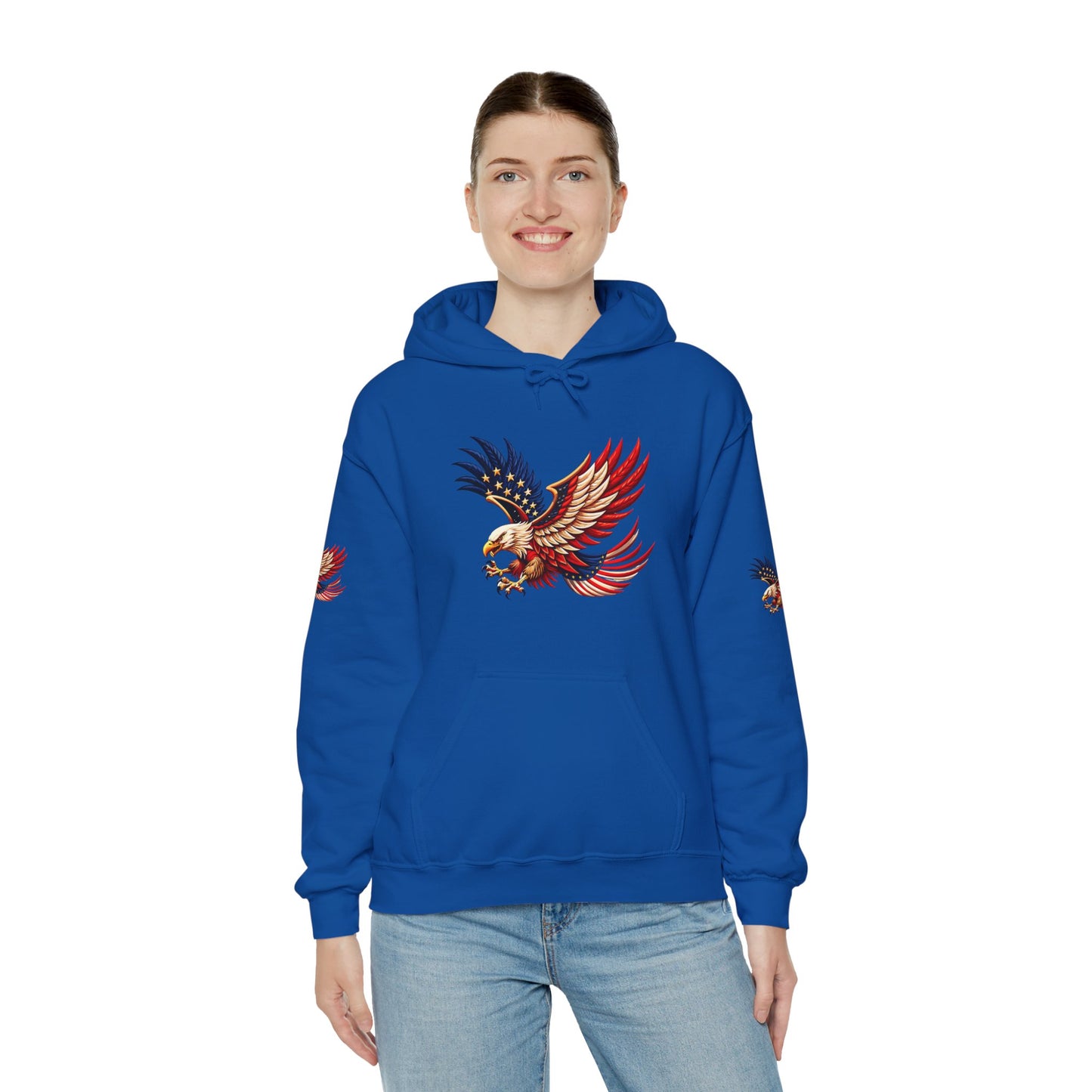 Princess grace Patriotic Eagle Hooded Sweatshirt Unisex Heavy Blend