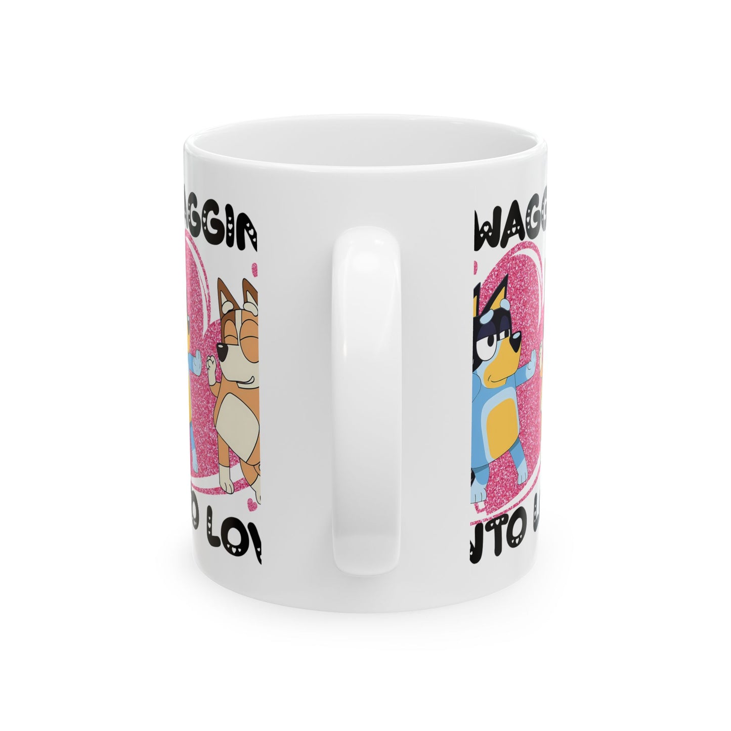 Princess Grace Waggin' into Love Ceramic Mug Cute Animal Design for Dog Lovers Perfect Gift for Valentine's Day