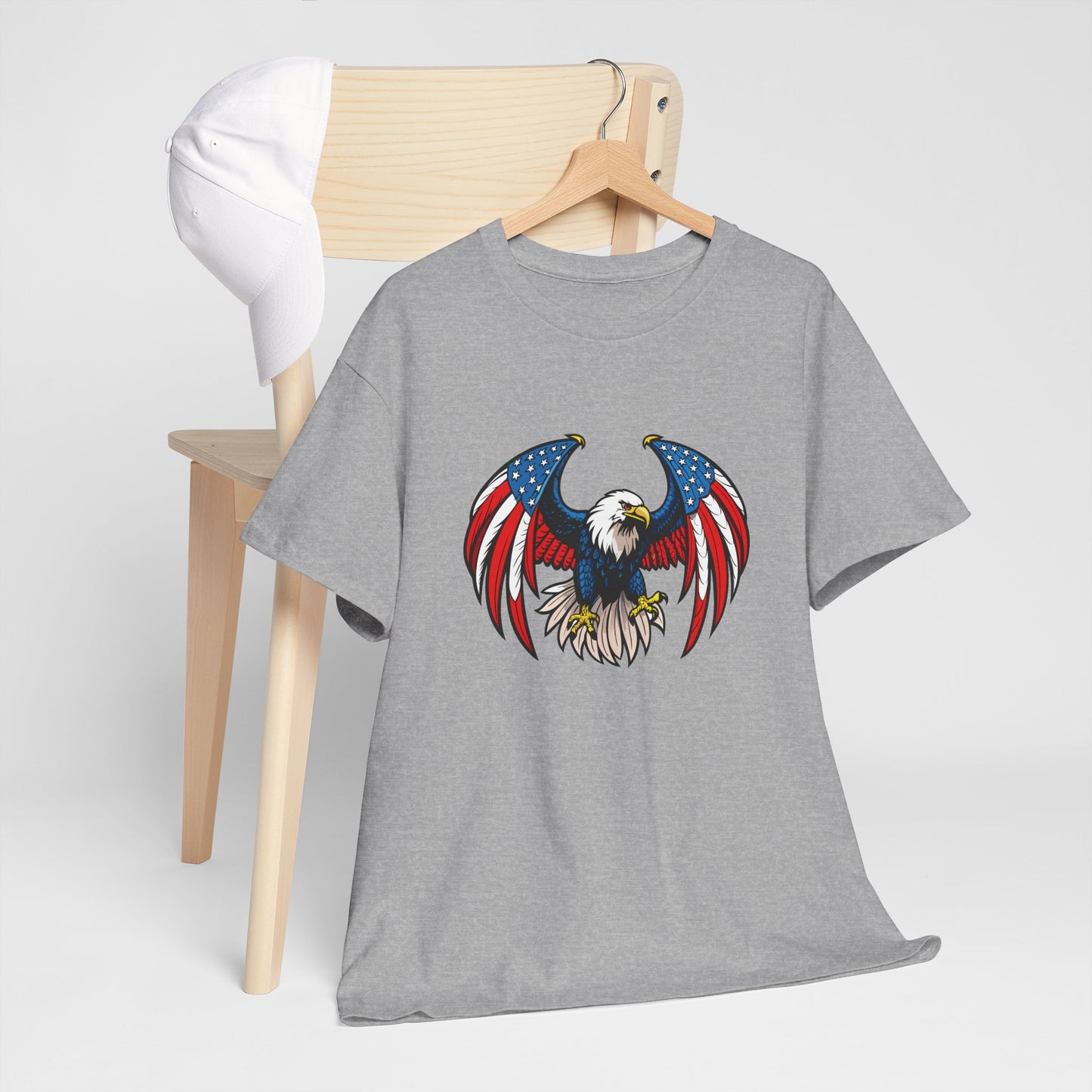 Princess Grace Patriotic Eagle Unisex Heavy Cotton Tee 4th of July Graphic T-Shirt